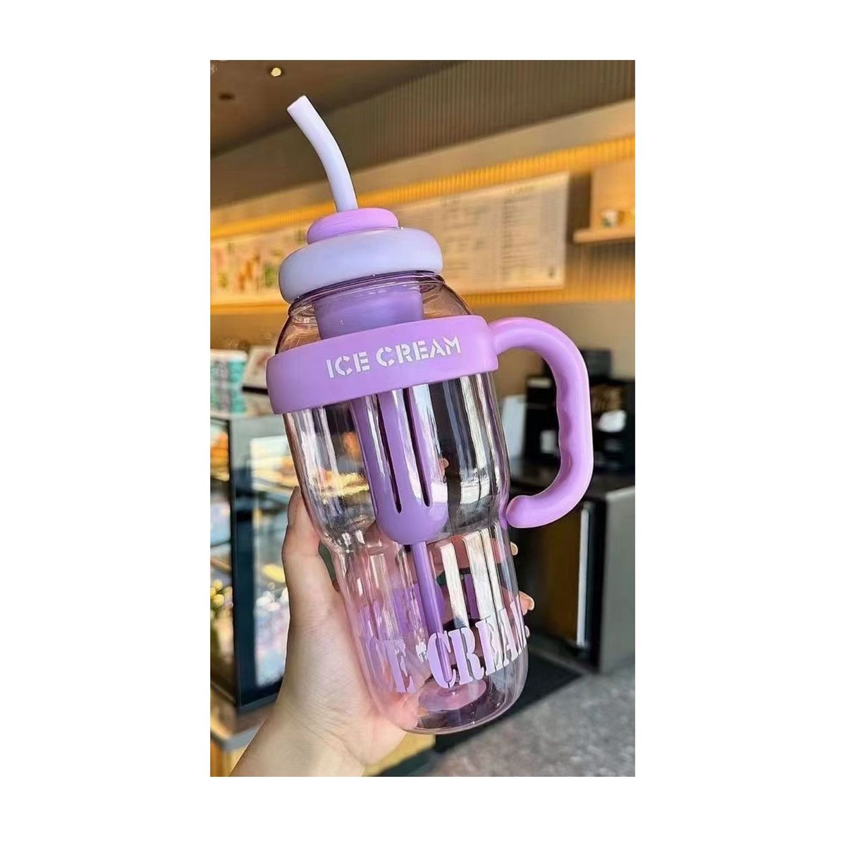 GENERICO - BOTELLA TAZA TOMATODO CON FILTRO Y SORBETE 1200 ML- LILA