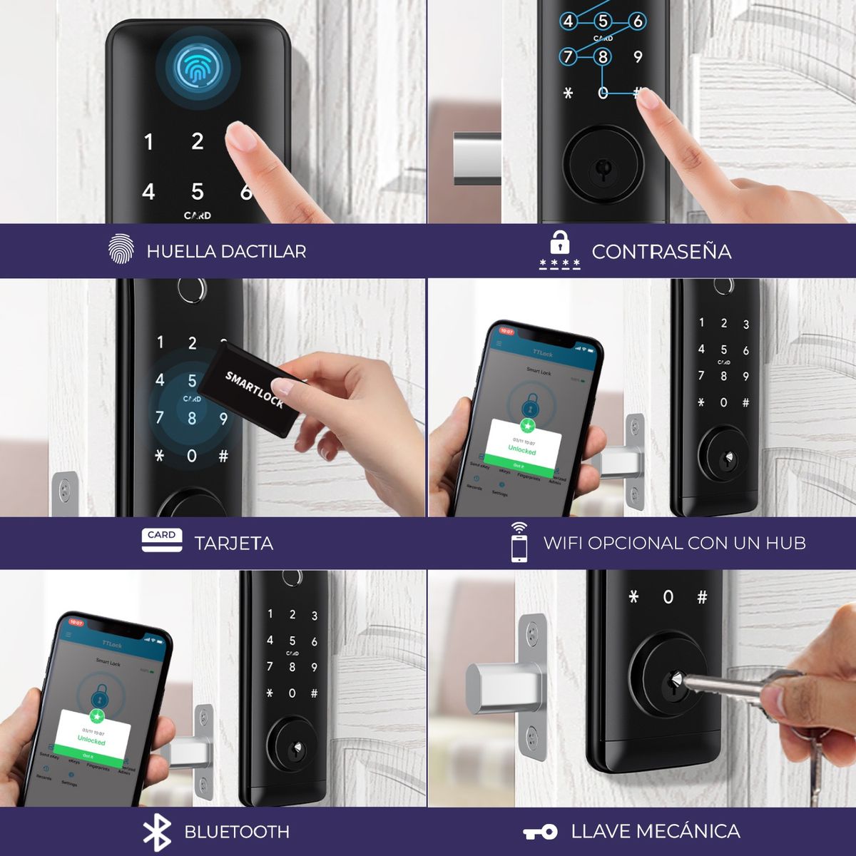 STRONGHOLD - Cerradura digital para interiores  - CODI Color Plata