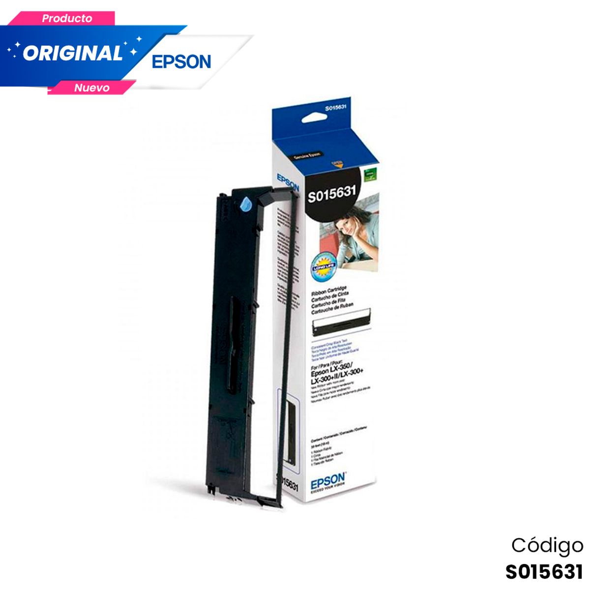 EPSON - Cinta Epson LX350 LX300 Original Negro