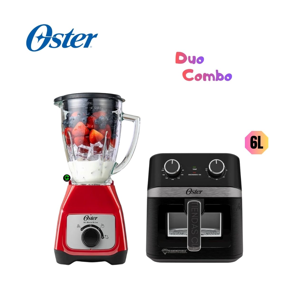 OSTER - Combo Oster Licuadora BLSTKAG-RRD y Freidora CKSTAF60WMDF
