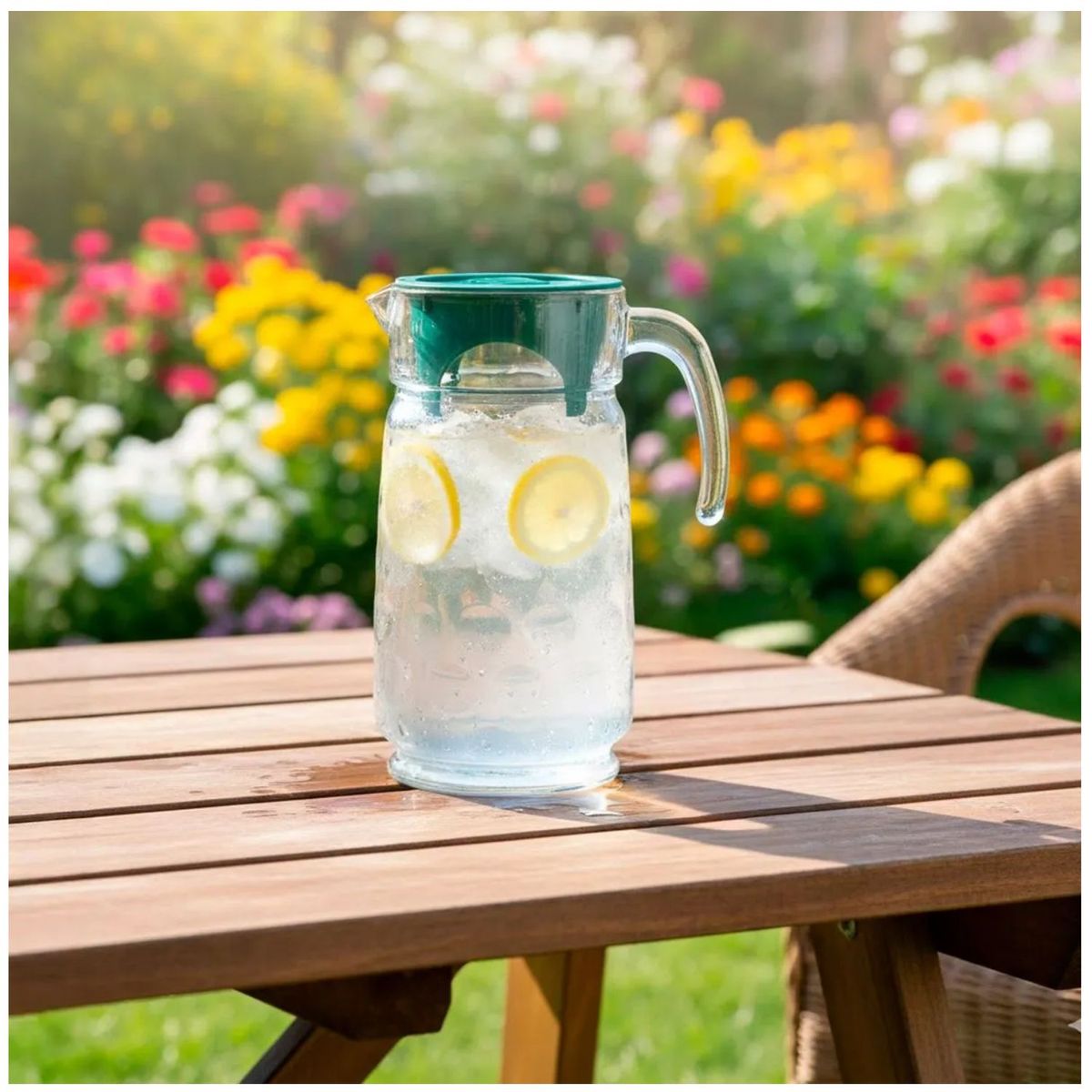 PASABAHCE - Jarra Space de Vidrio con Tapa Verde de 1.65 L. PASABAHCE.