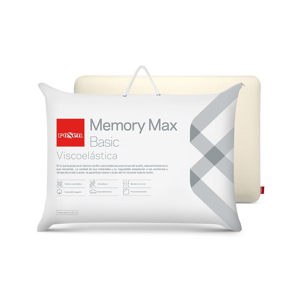 ROSEN - Almohada Memory Max Basic King 42x80cm