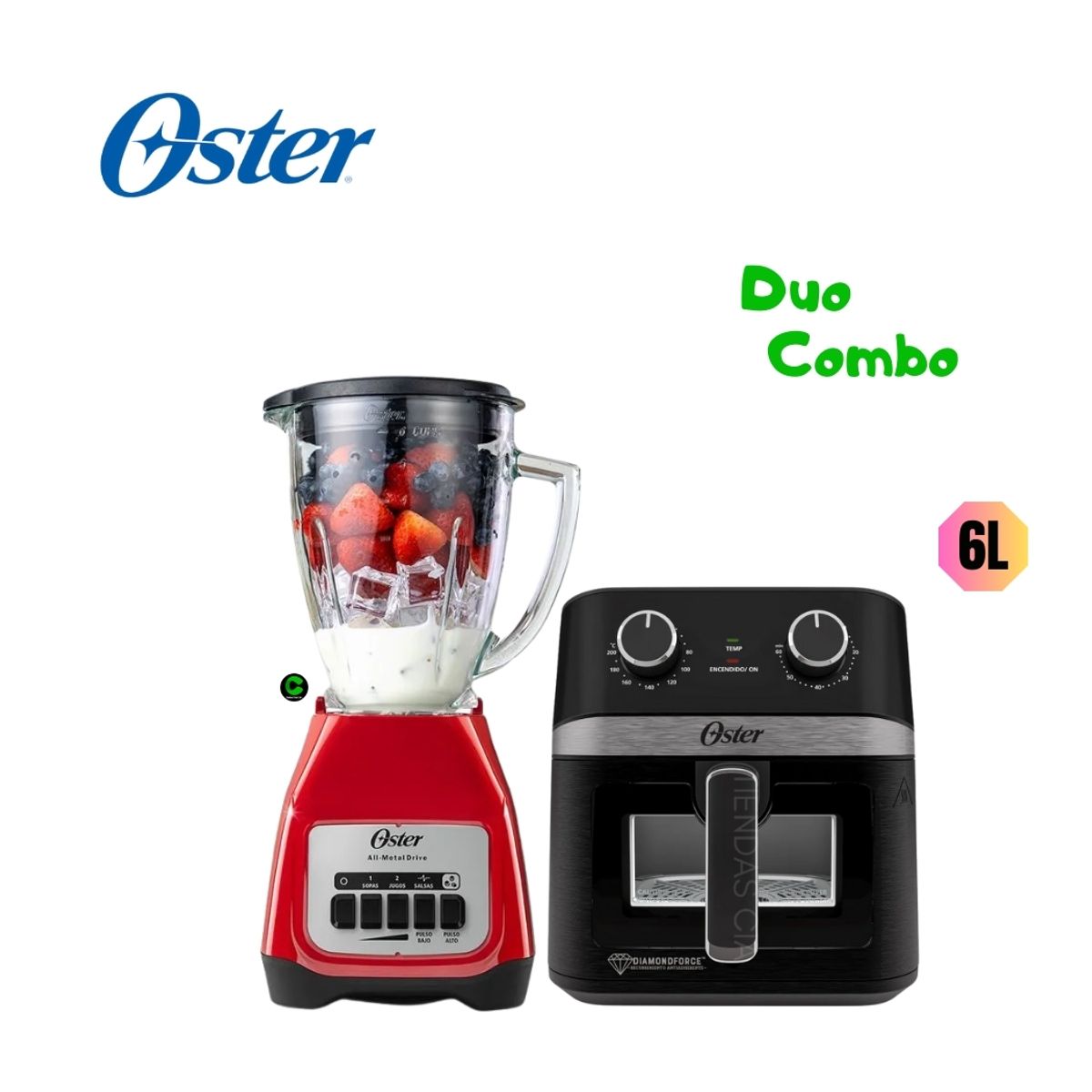 OSTER - Combo Oster Licuadora BLSTKAG-RPB y Freidora CKSTAF60WMDF