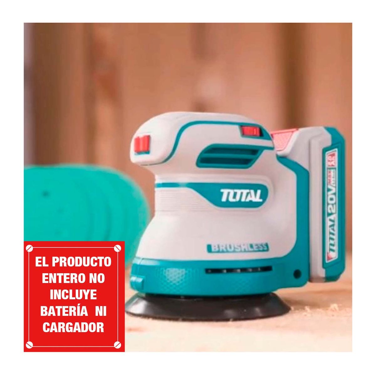 TOTAL TOOLS - Lijadora Roto Orbital 20v 12000rpm Profesional Total Turquesa 5060 Hz