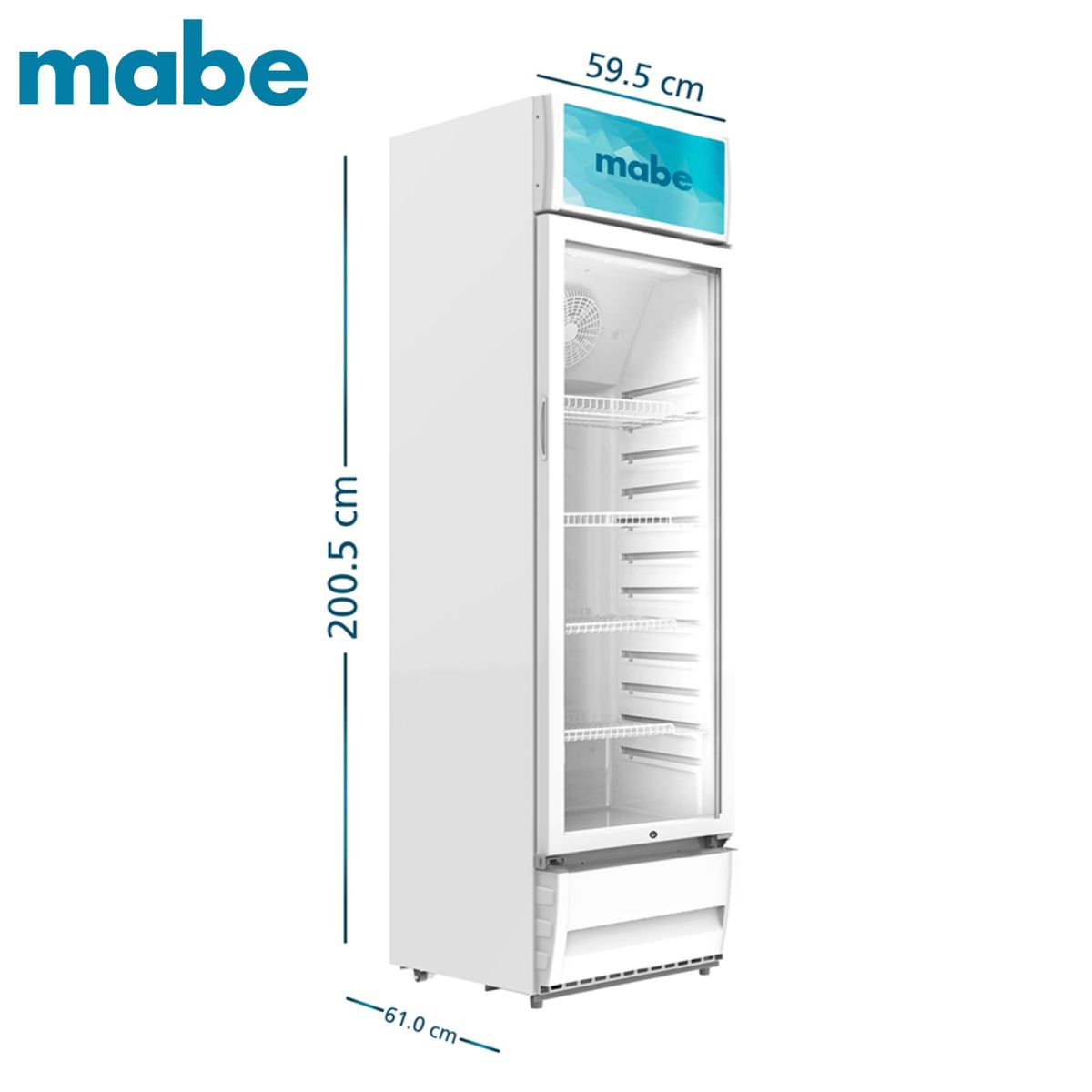MABE - Vitrina Refrigeradora - Exhibidora 316 L Netos Blanco Mabe - ALASKAVIT316PG