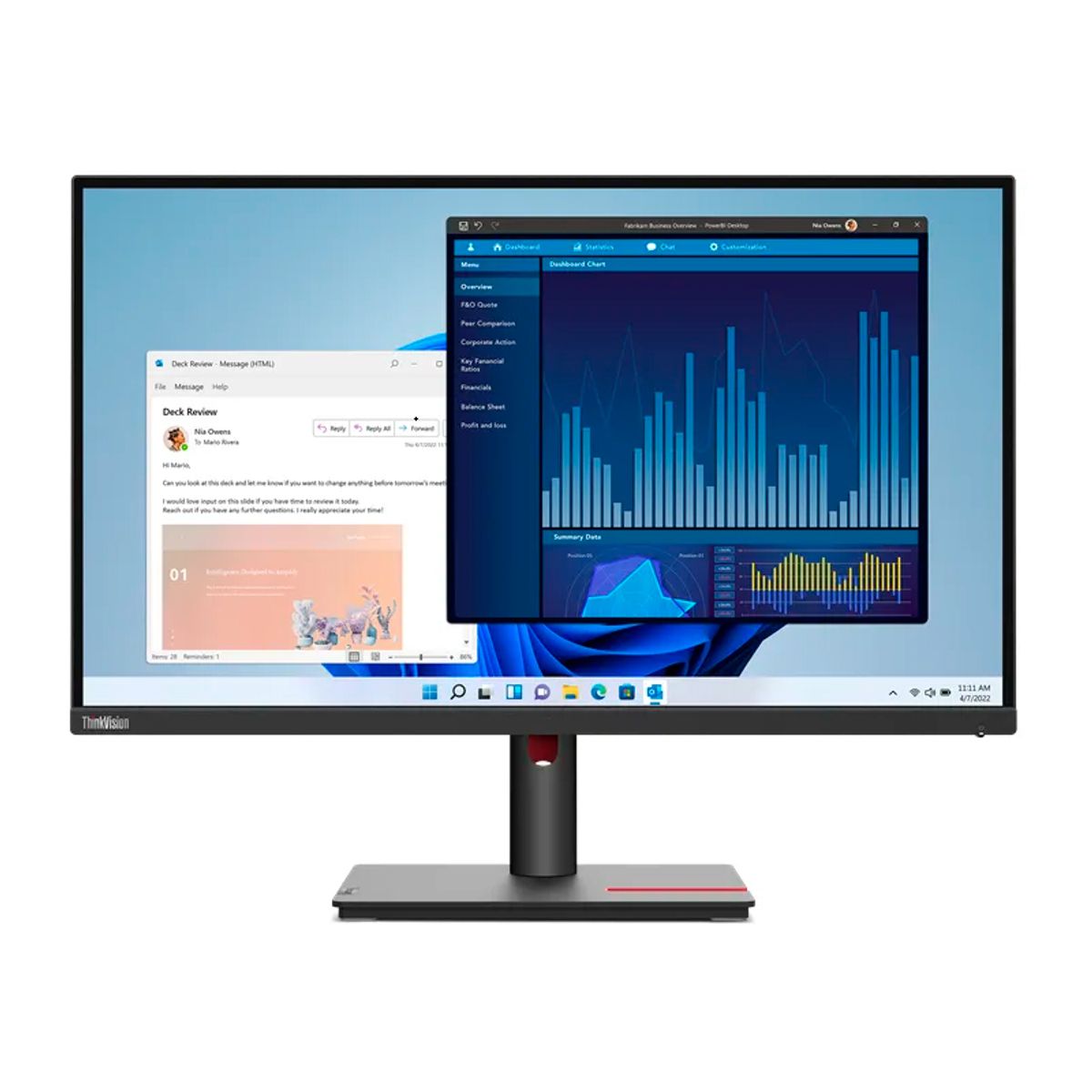 LENOVO - Monitor Lenovo Thinkvision T22I-30 22 1920x1080 Wled Ips Hdmi Dp Vga Color Raven Black