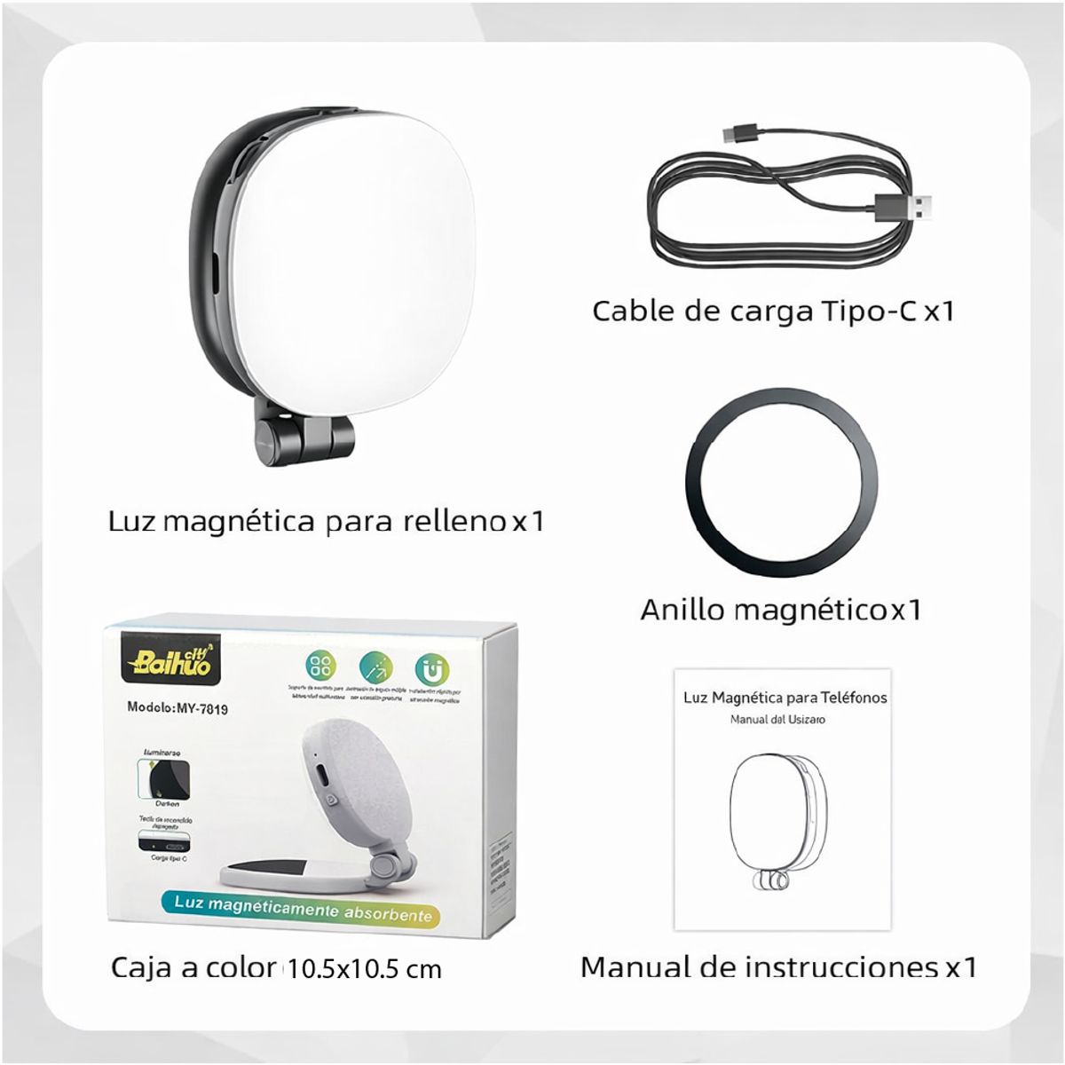 OEM - Mini Aro Luz led Magnetica para Celular IPhone Android