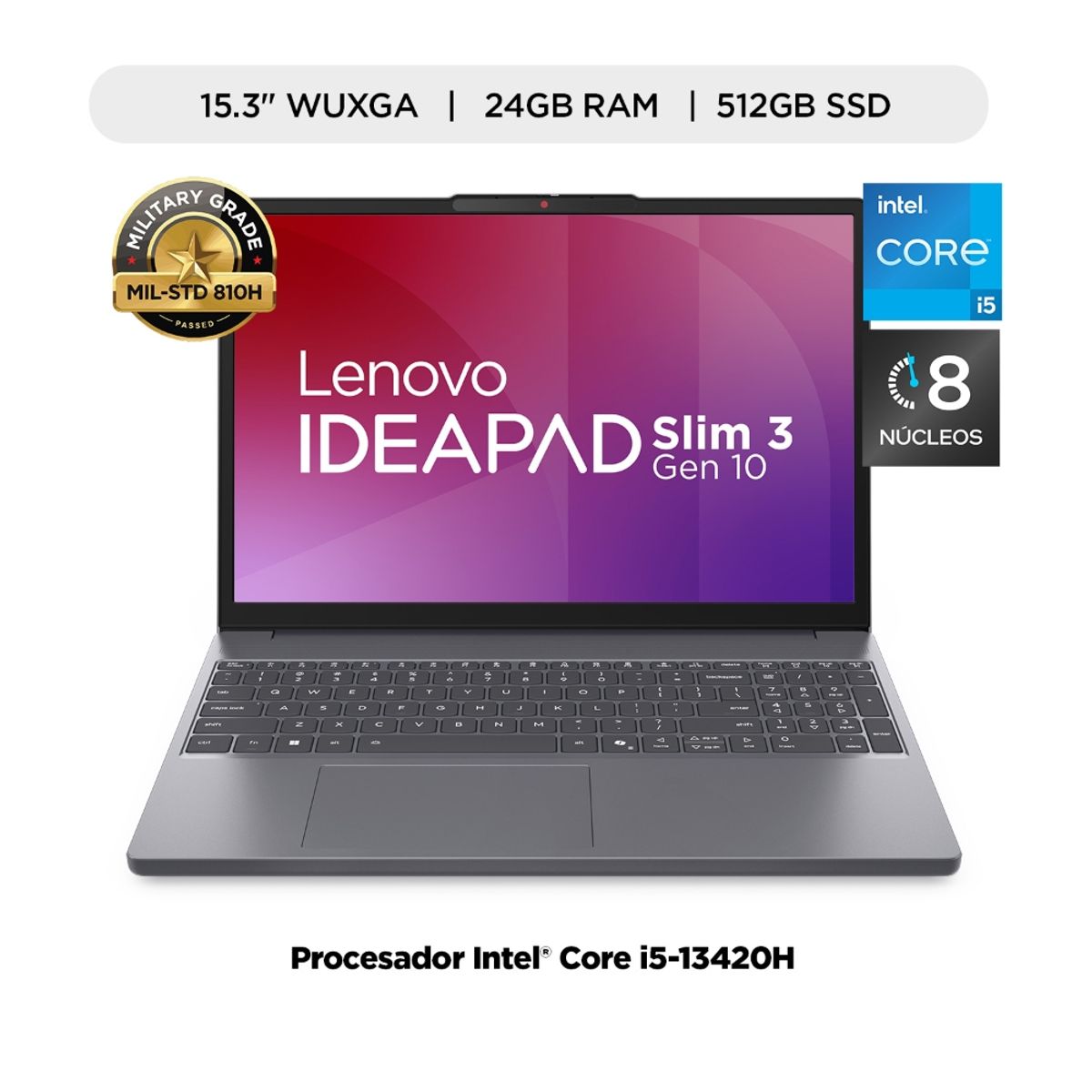 LENOVO - Laptop Lenovo Ideapad Slim 3i WUXGA Intel Core i5-13420H 24GB 512GB SSD