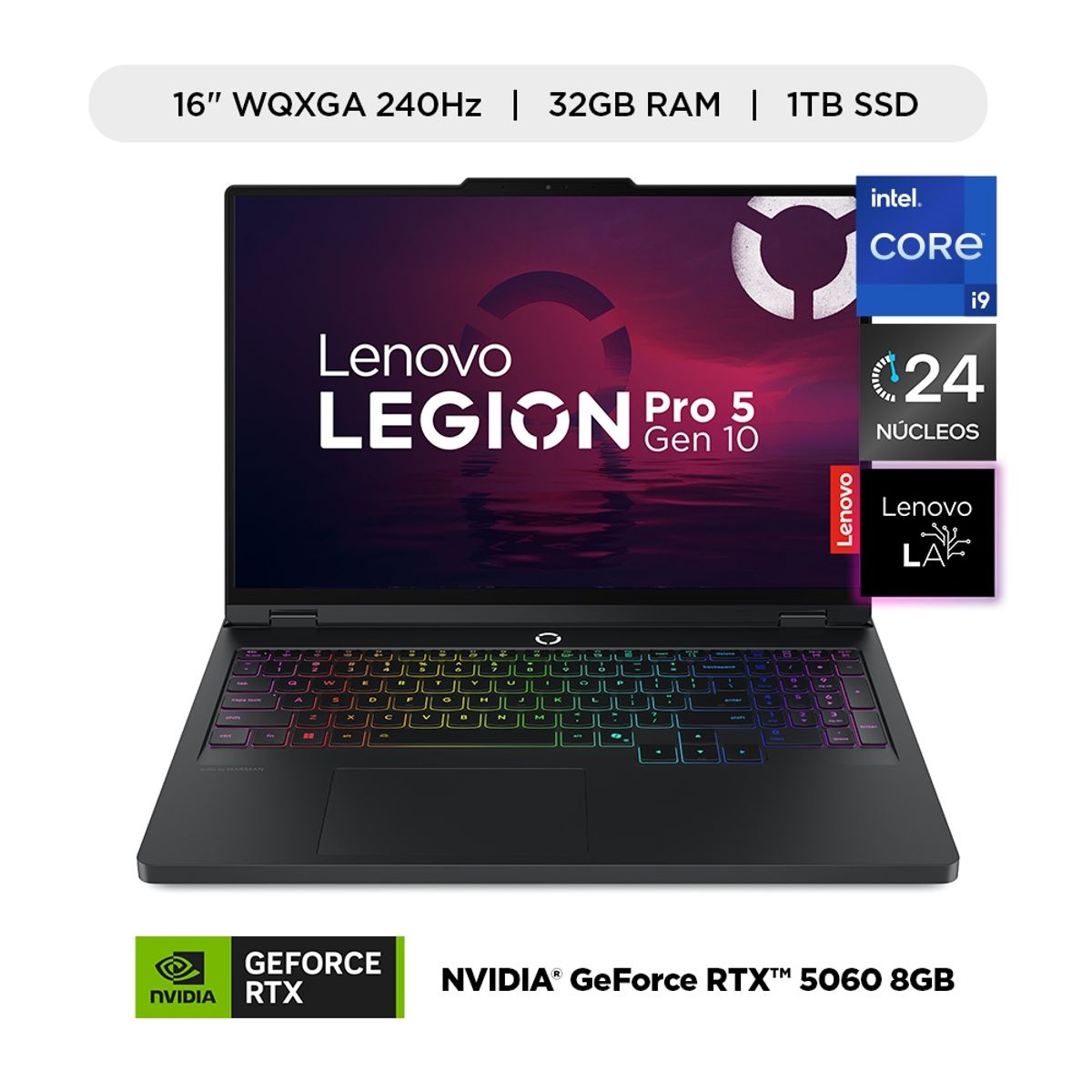 LENOVO - Laptop Gamer Lenovo Legion Pro 5i Intel Core i9-14900HX 32GB 1TB SSD RTX 5060 8GB
