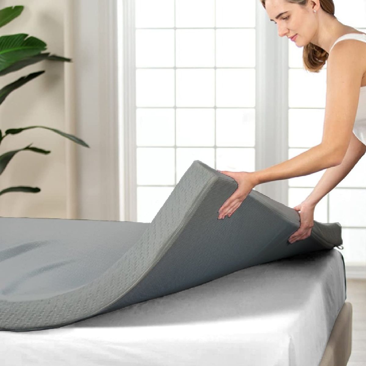 TERAFLEX - TOPPER 2 PLZ SOBRECOLCHON ESPUMA VISCOELASTICA GRIS TERAFLEX