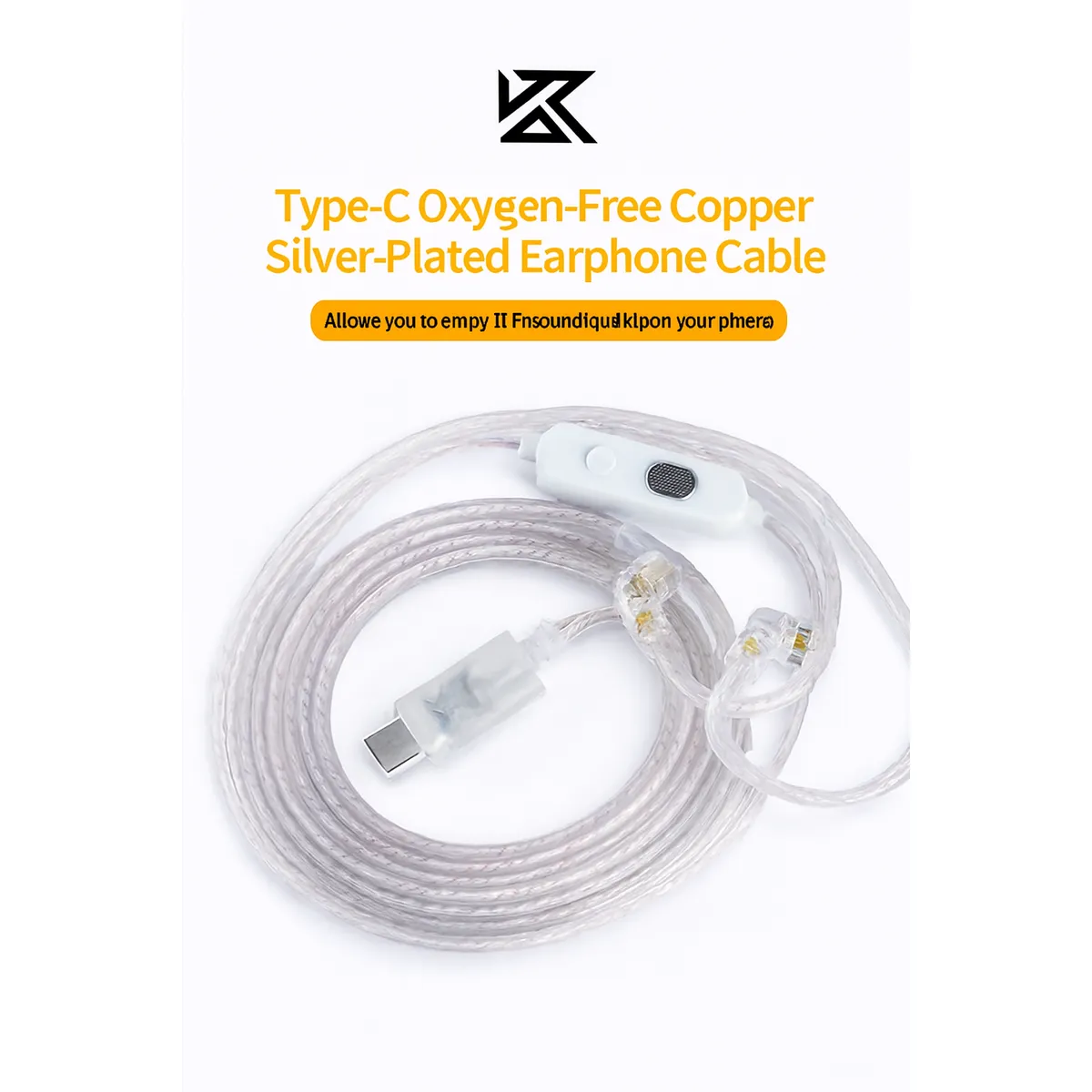 KZ - Cable USB C para audifonos KZ con Micrófono