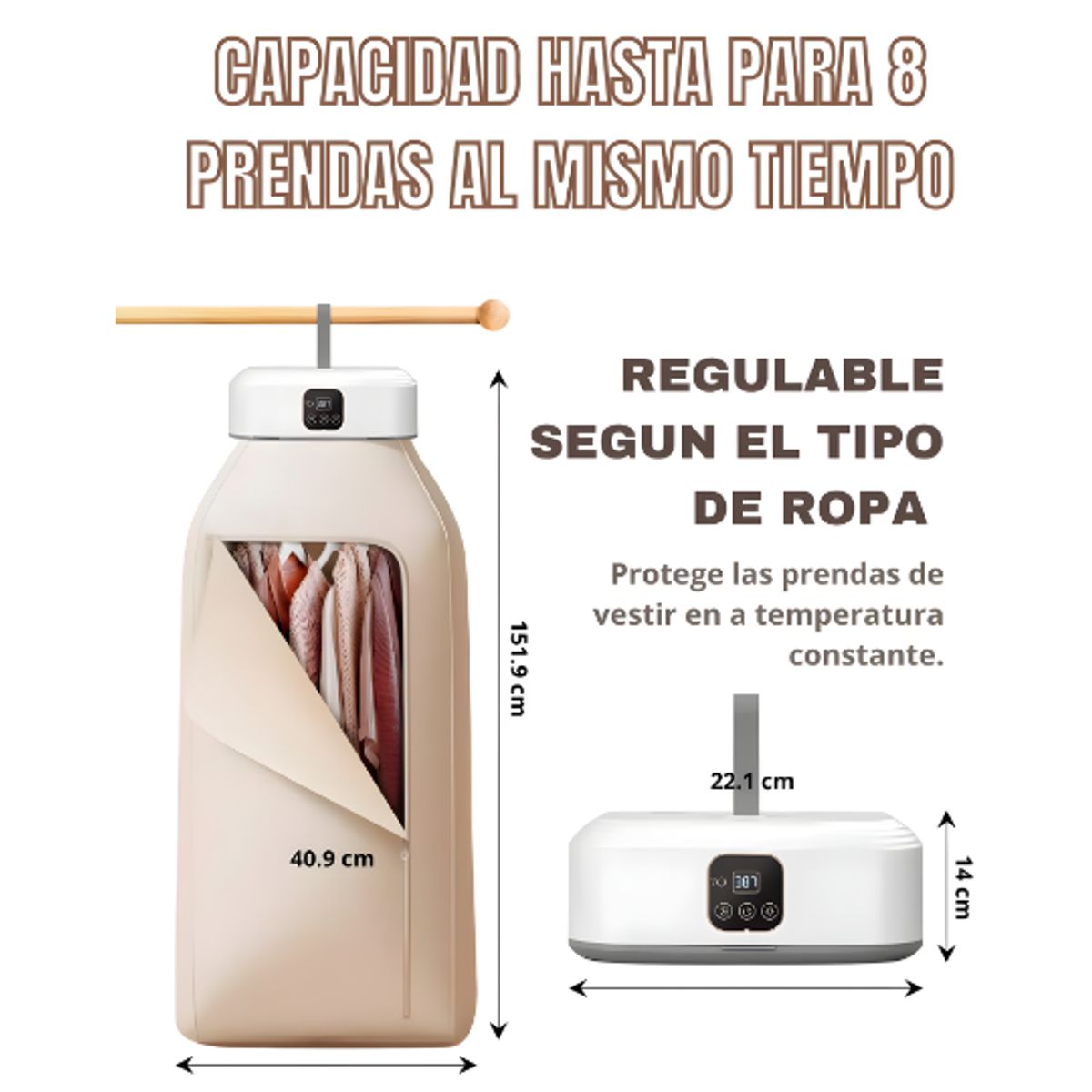 GENERICO - Secadora de Ropa Portátil Inteligente con Control Remoto