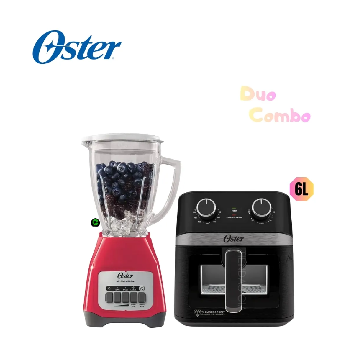 OSTER - Dúo OSTER Licuadora BLSTKAG-MPB y Freidora Manual CKSTAF60WMDF