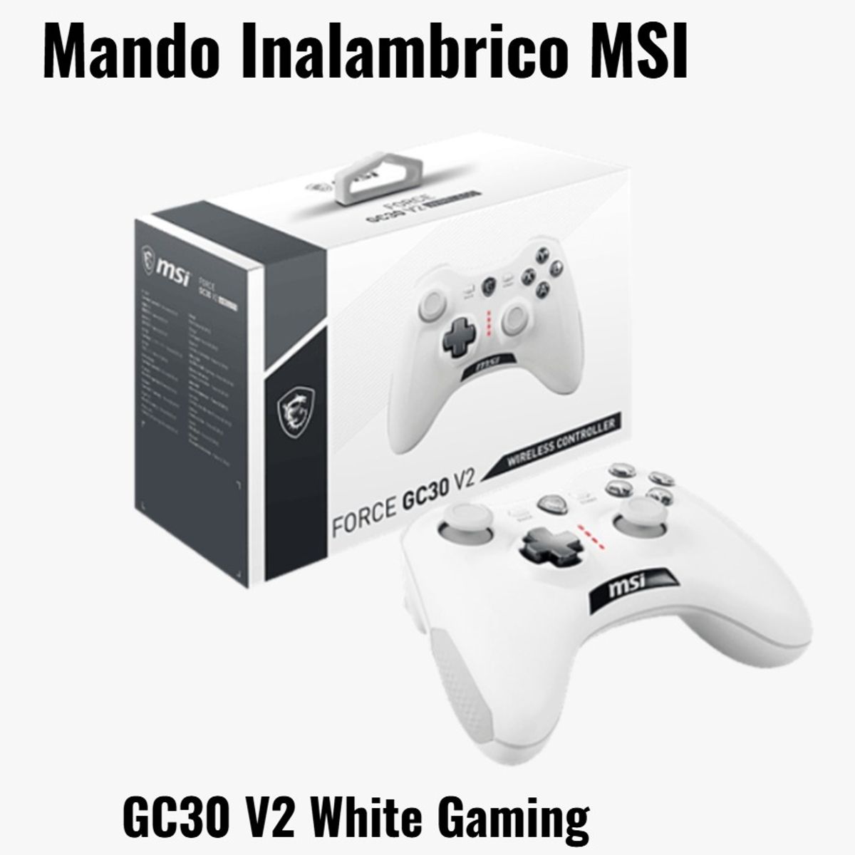 MSI - Mando Inalambrico MSI Force GC30 V2 White Gaming Controller USB 2.0