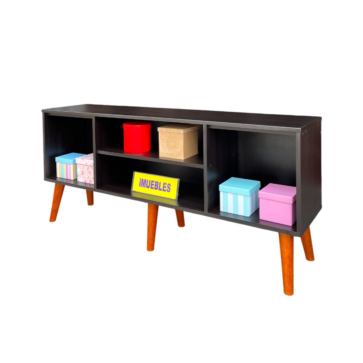 TEMEL - Rack Vintage para TV 160 cm color Wengue - Rack TV – iMUEBLES