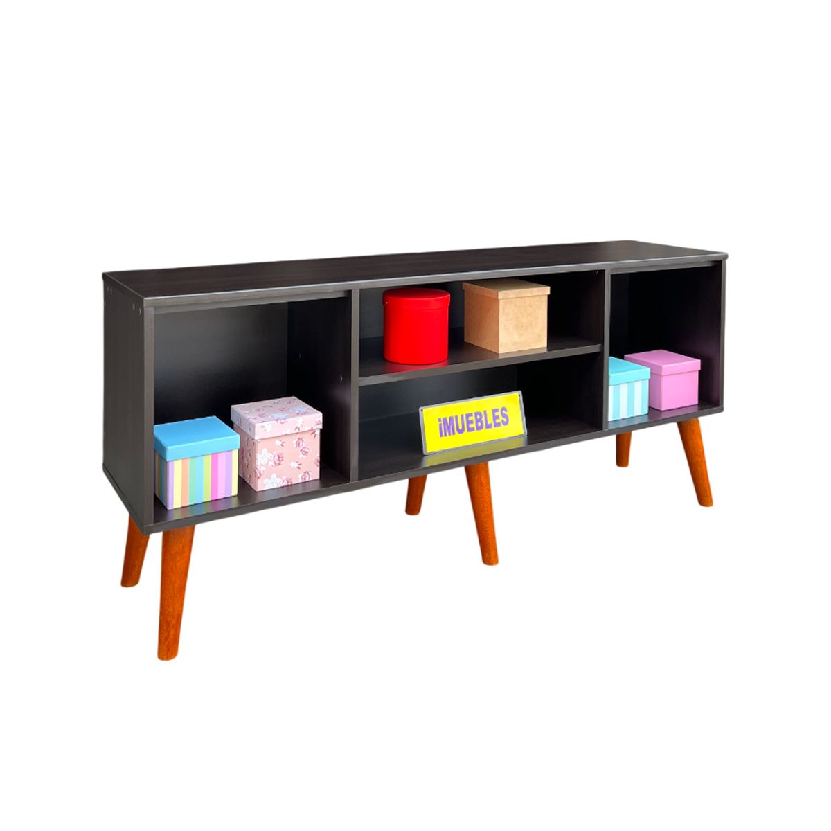 TEMEL - Rack Vintage para TV 160 cm color Wengue - Rack TV – iMUEBLES