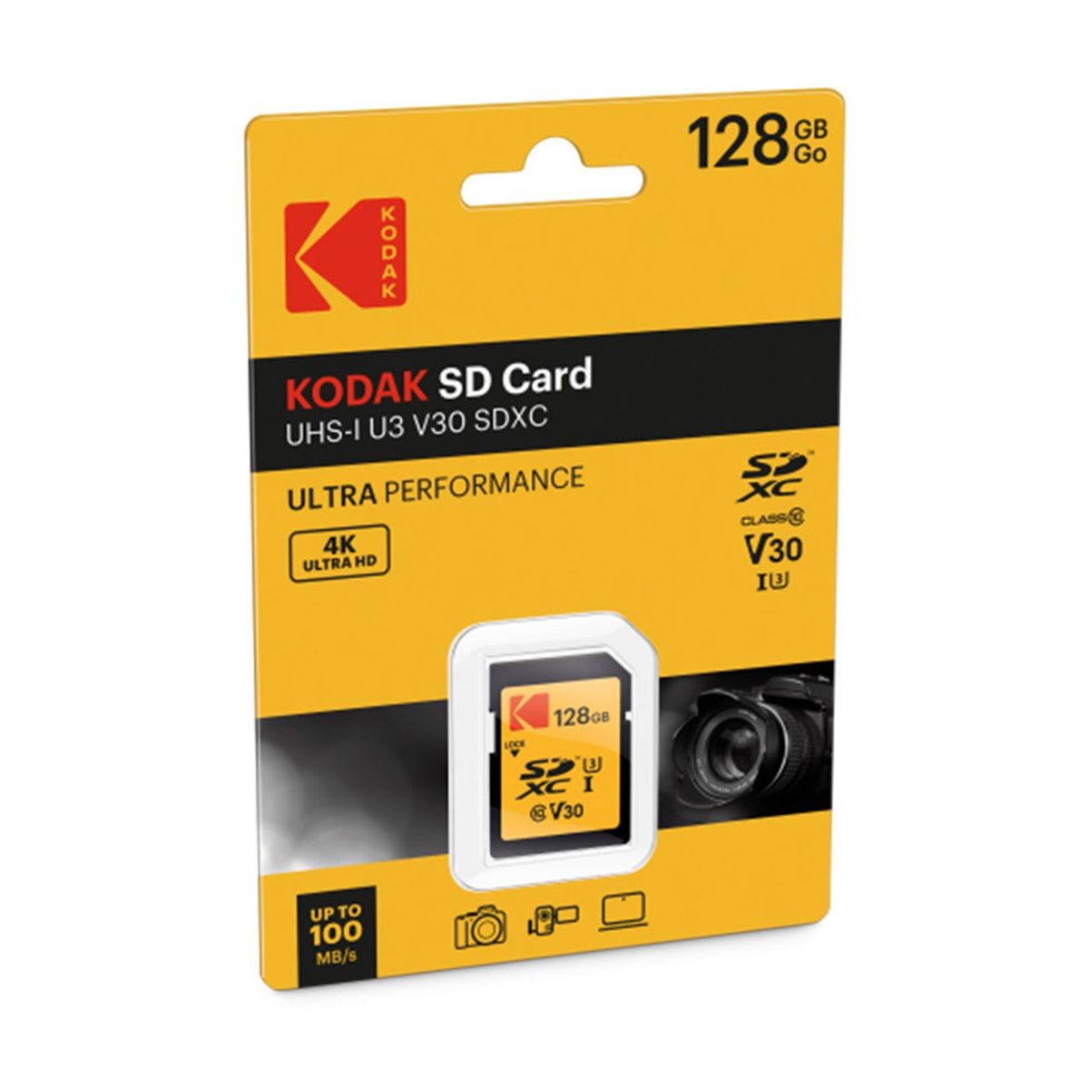 KODAK - Memoria SD Kodak 128GB - R100mb W85mb UHS-I U3 V30 SDXC