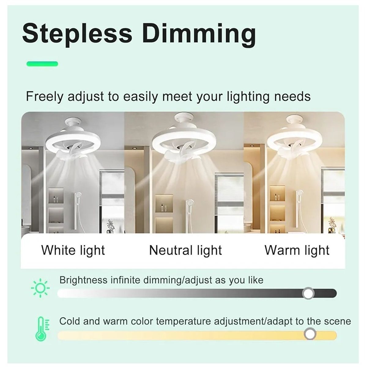 HOME LIGHT - Foco Led Ventilador Giratorio 360º 24W Tricolor Home Light