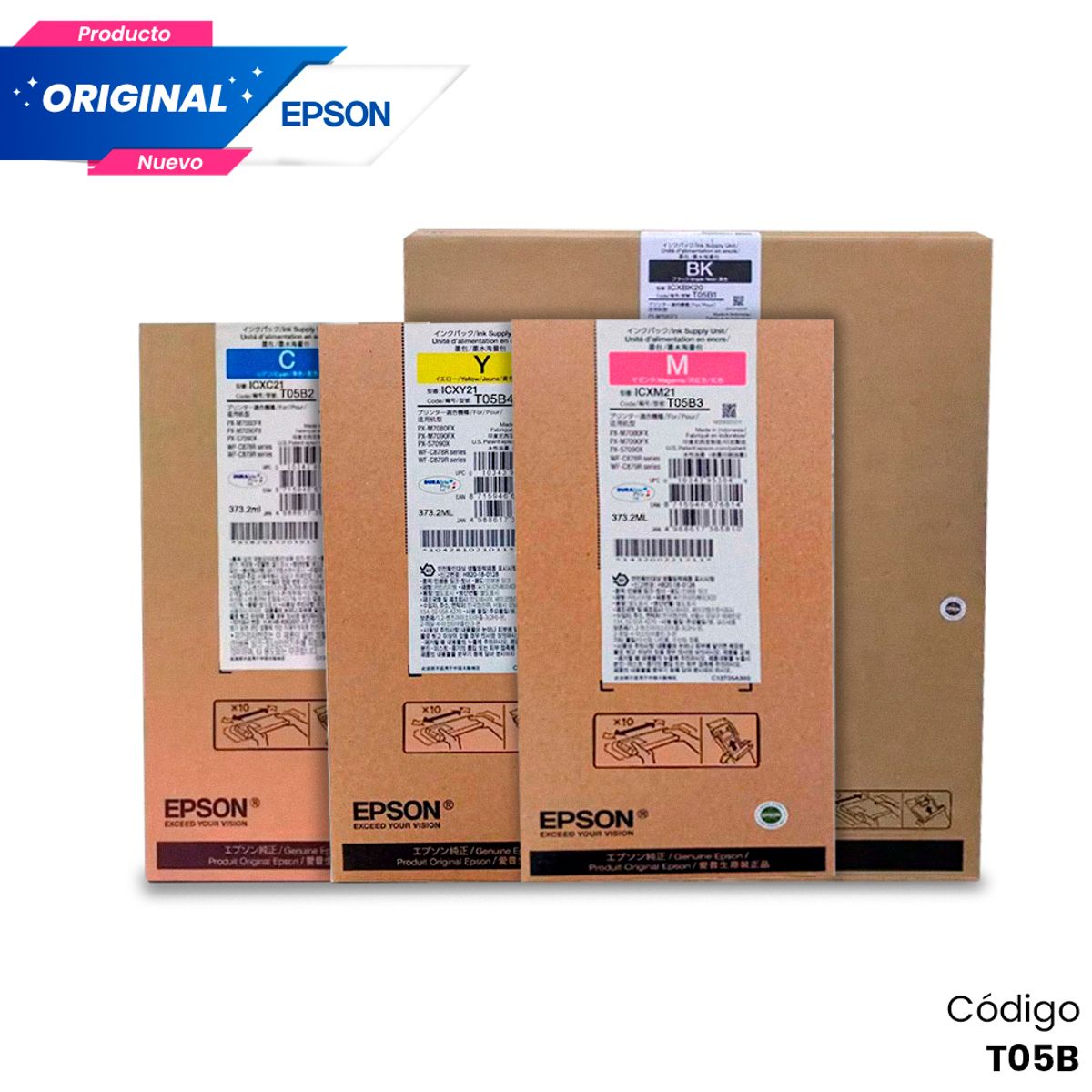 EPSON - Kit Tinta Epson T05B Original Negro Cian Magenta Amarillo