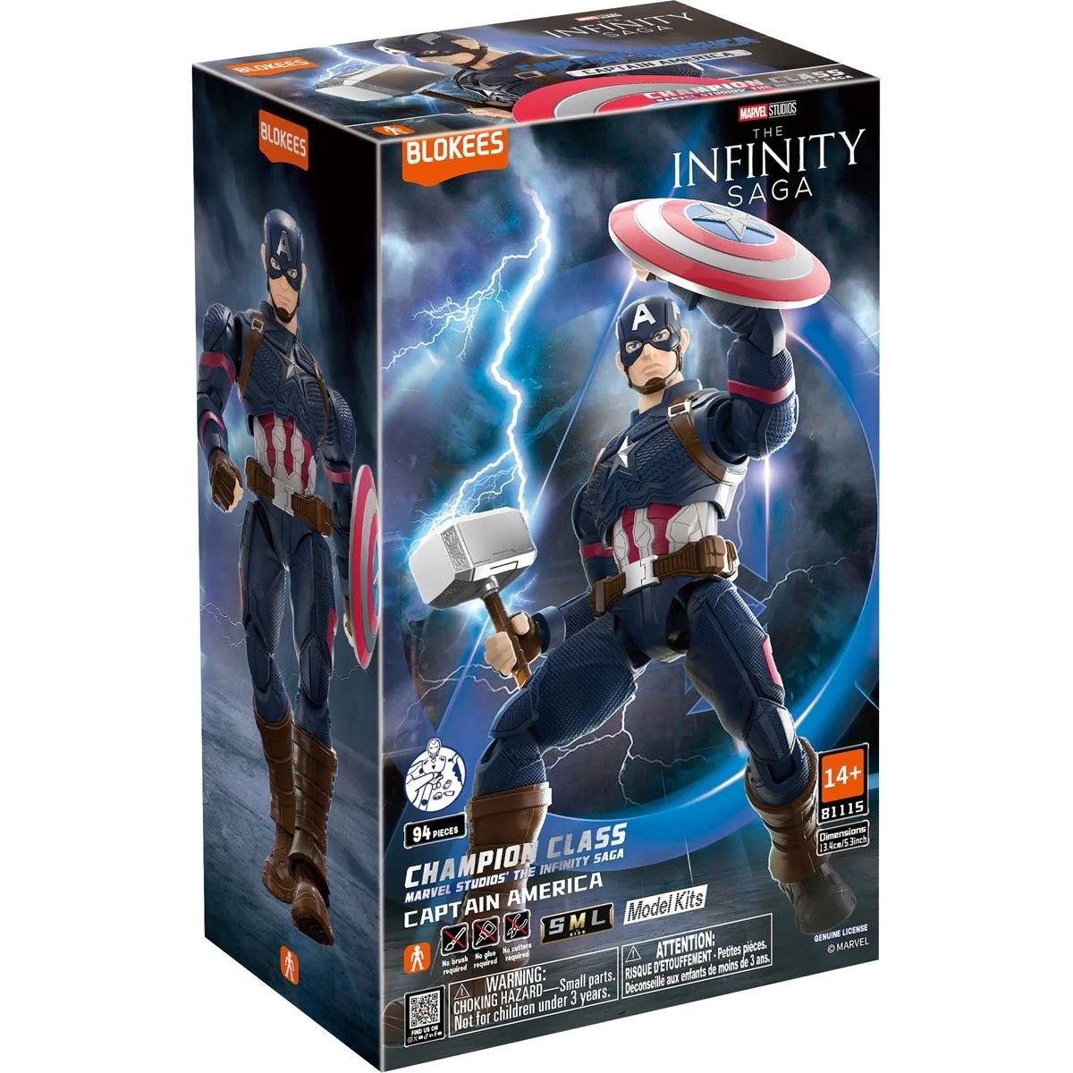 HASBRO - Blokees Marvel Infinity Saga Champion Class Capitán América Armable Original - 81115