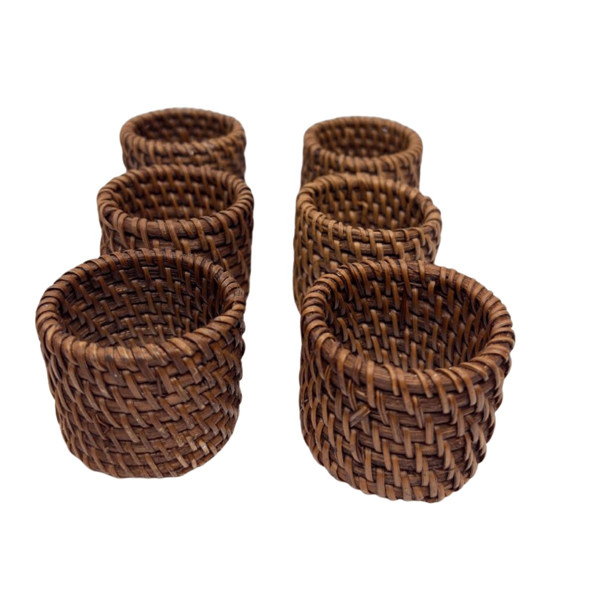 Aros de Servilleta Artesanales de Ratán Natural – Set x 6 Unidades - Estilo Orgánico, marca OEM - Foto Principal
