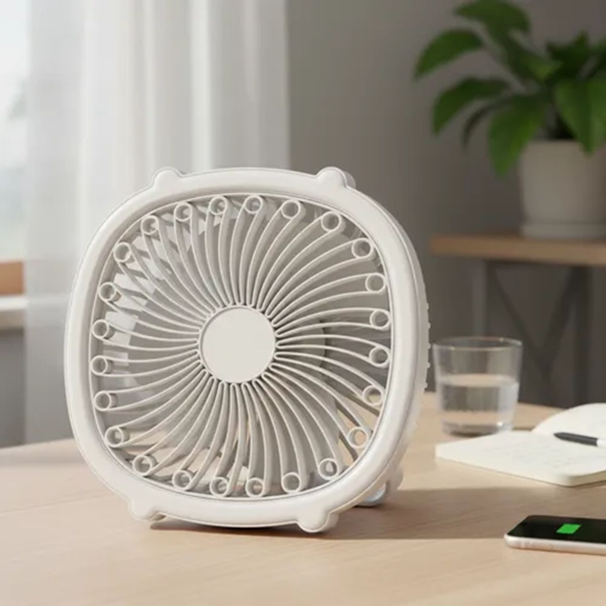GENERICO - Lámpara de mesa y ventilador USB
