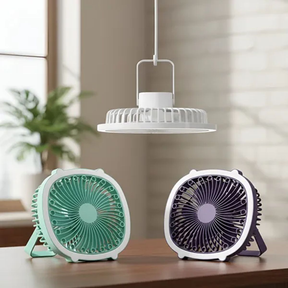 GENERICO - Lámpara de mesa y ventilador USB
