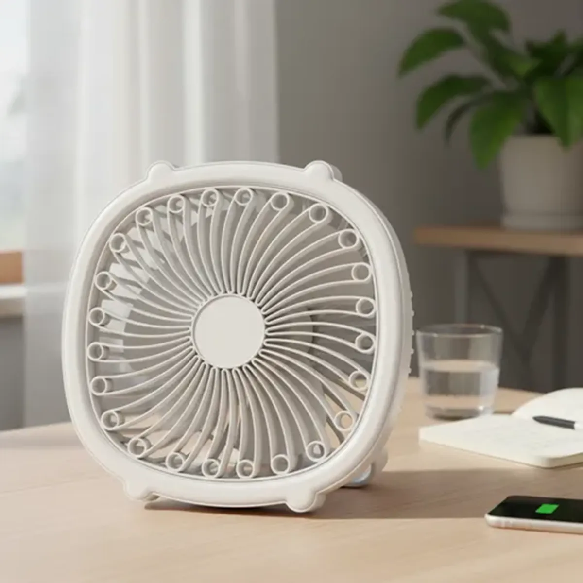 GENERICO - Lámpara de mesa y ventilador USB