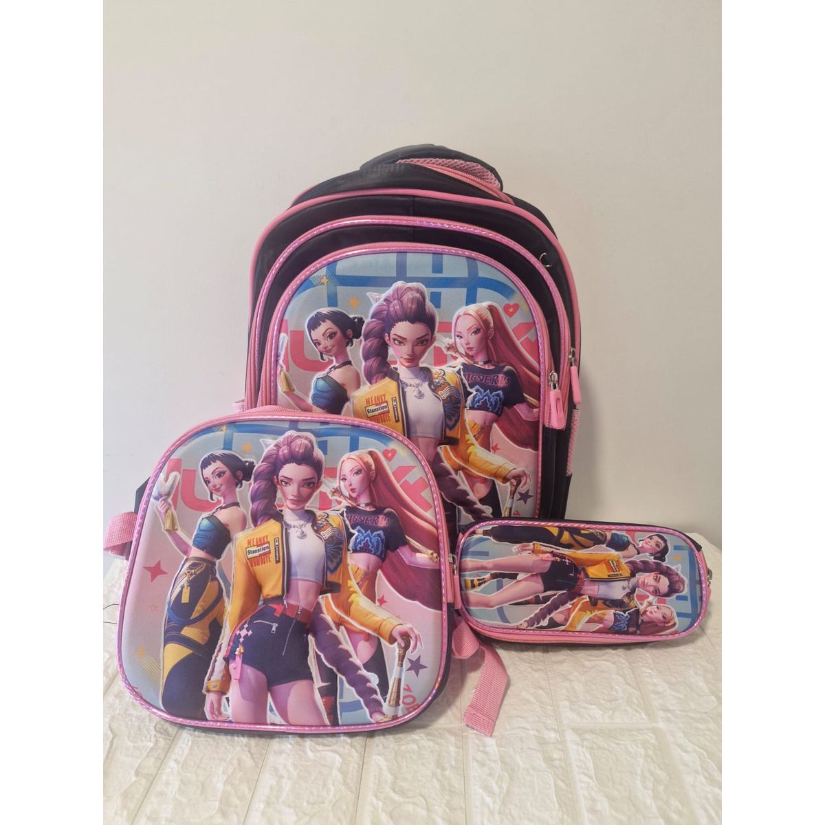 GENERICO - Set Mochila Kpop Las Guerreras K-pop Huntrix Cazadoras de demonios Azulino