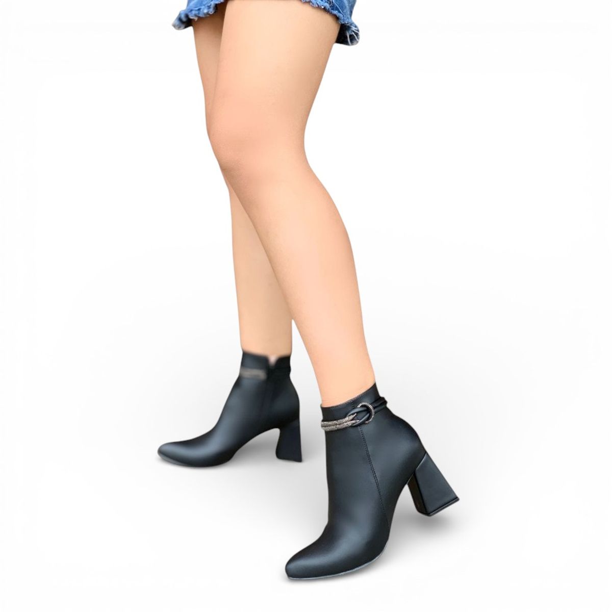 GENERICO - Botin Mujer Hermosa Taco 7 2086L-65 Color Negro