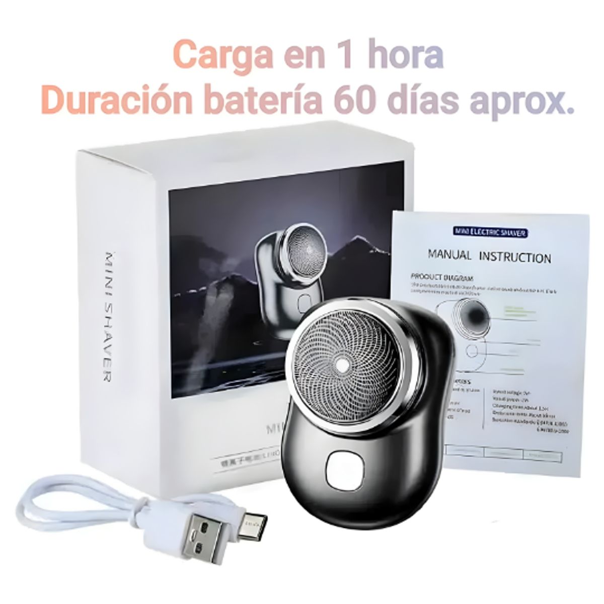 GENERICO - Mini Afeitador Bolsillo Eléctrica Portátil Recargable