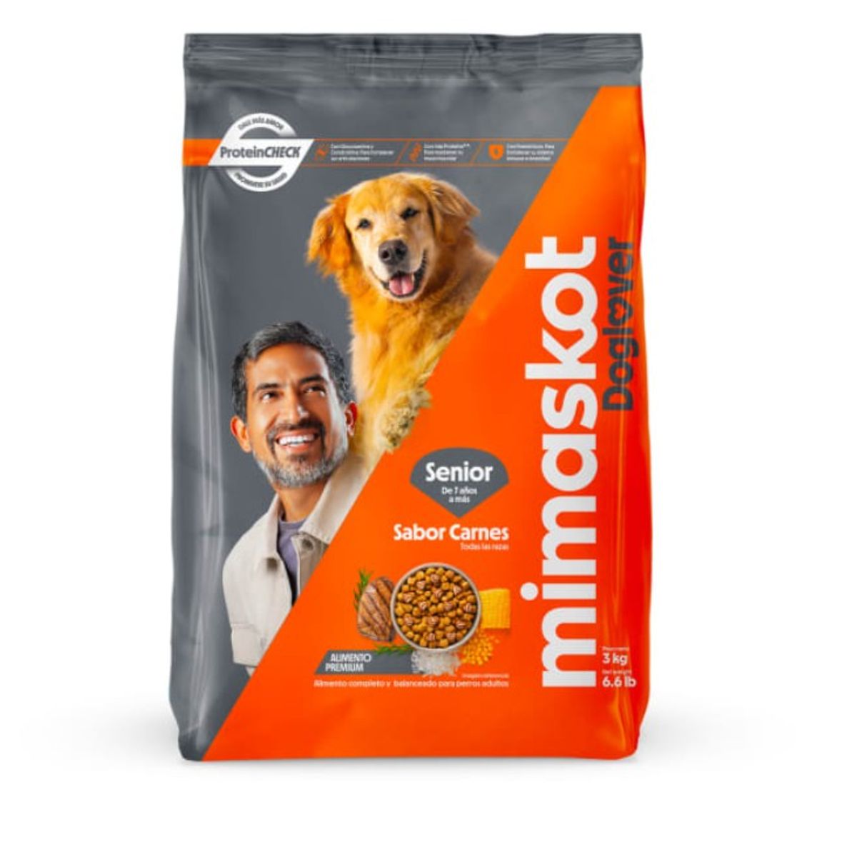 MIMASKOT - Alimento para Perro Senior Mimaskot Carnes Todas las Razas 3 Kg