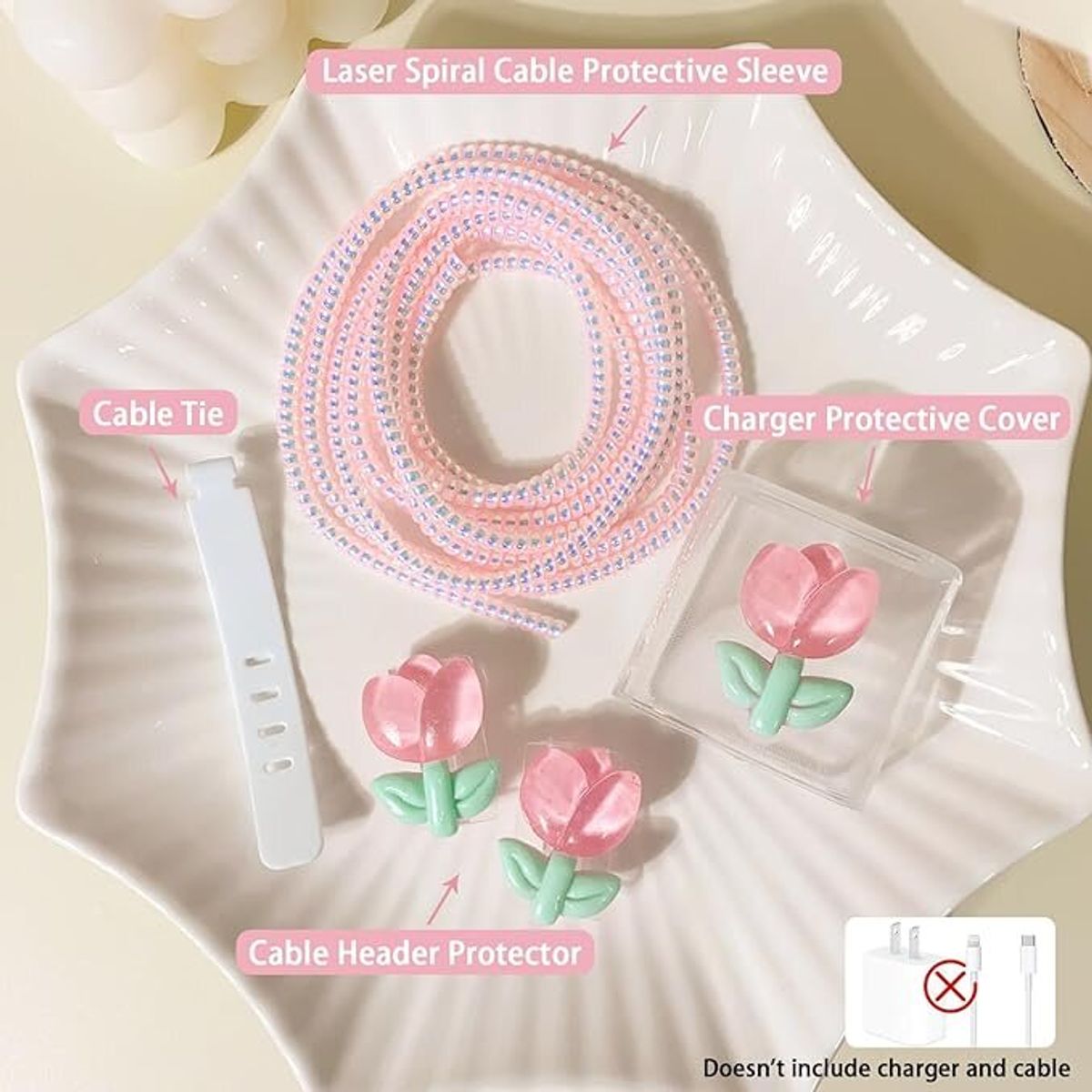 GENERICO - Protector o cases de cargador para Iphone TULIPÁN