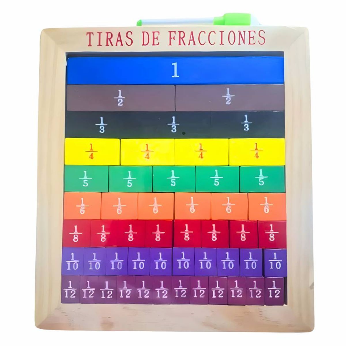 GENERICO - Tablero de Fracciones Didáctico con Pizarra Educativa para Aprender Matemáticas