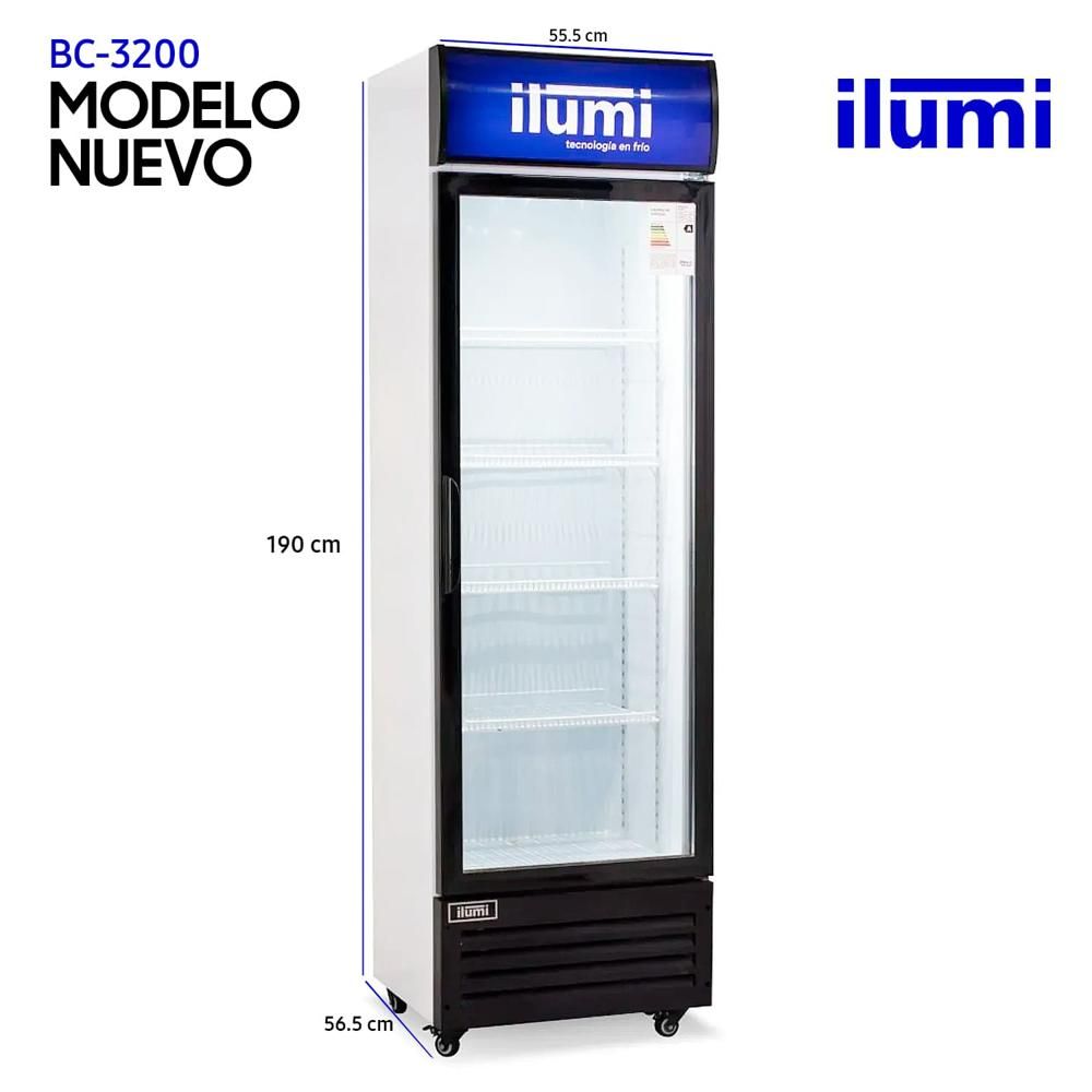 Exhibidor Ilumi Vertical 320 Lts 1 Puertas Vidrio Blanco - BC-3200 2