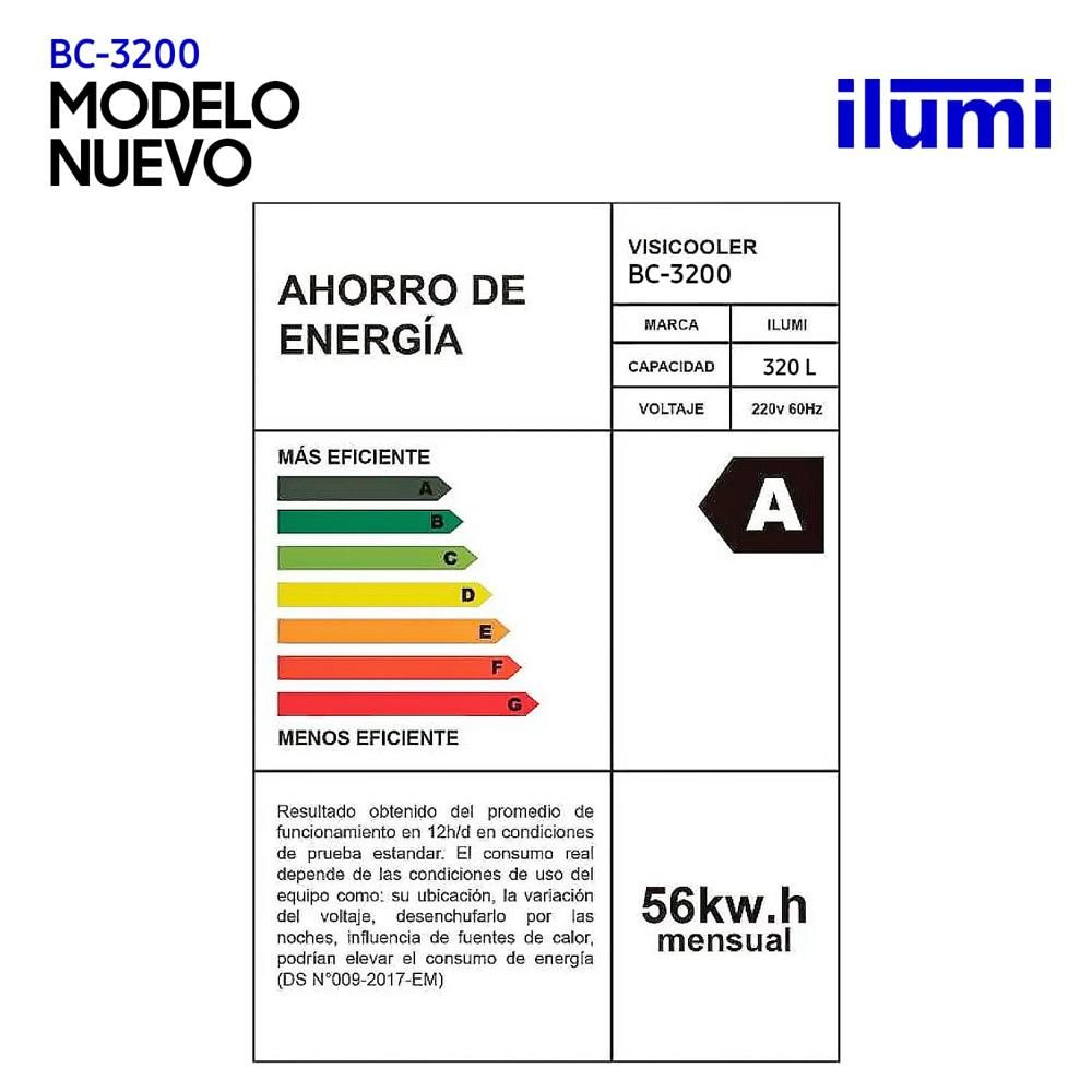Exhibidor Ilumi Vertical 320 Lts 1 Puertas Vidrio Blanco - BC-3200 5