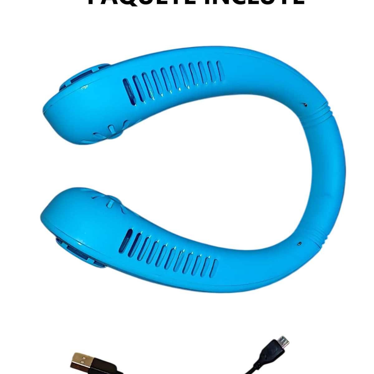 GENERICO - Ventilador de Cuello Portátil USB Recargable de 3 Velocidades