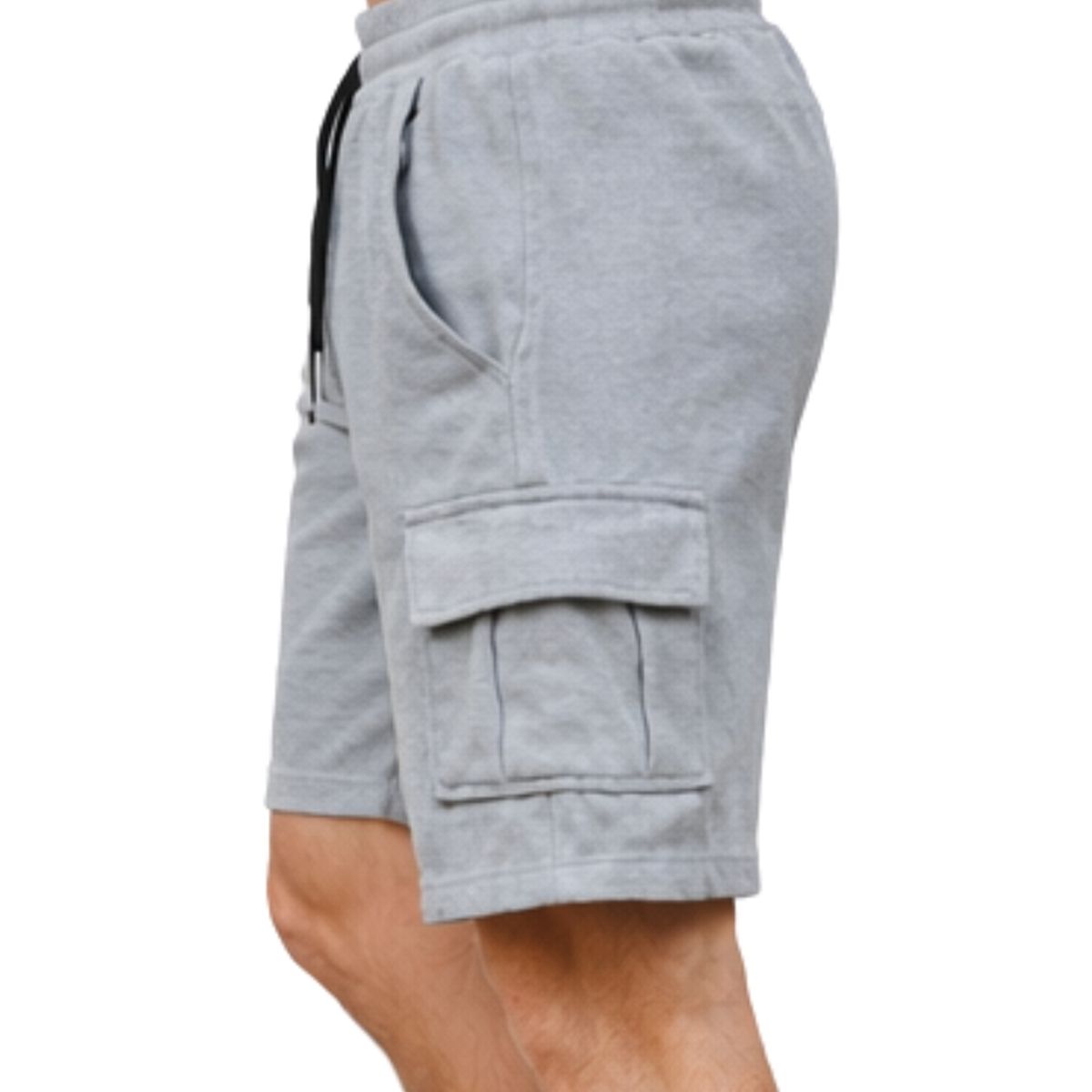 ENKI - Short Hombre Waffle Gris Claro Casual Premium Urbano