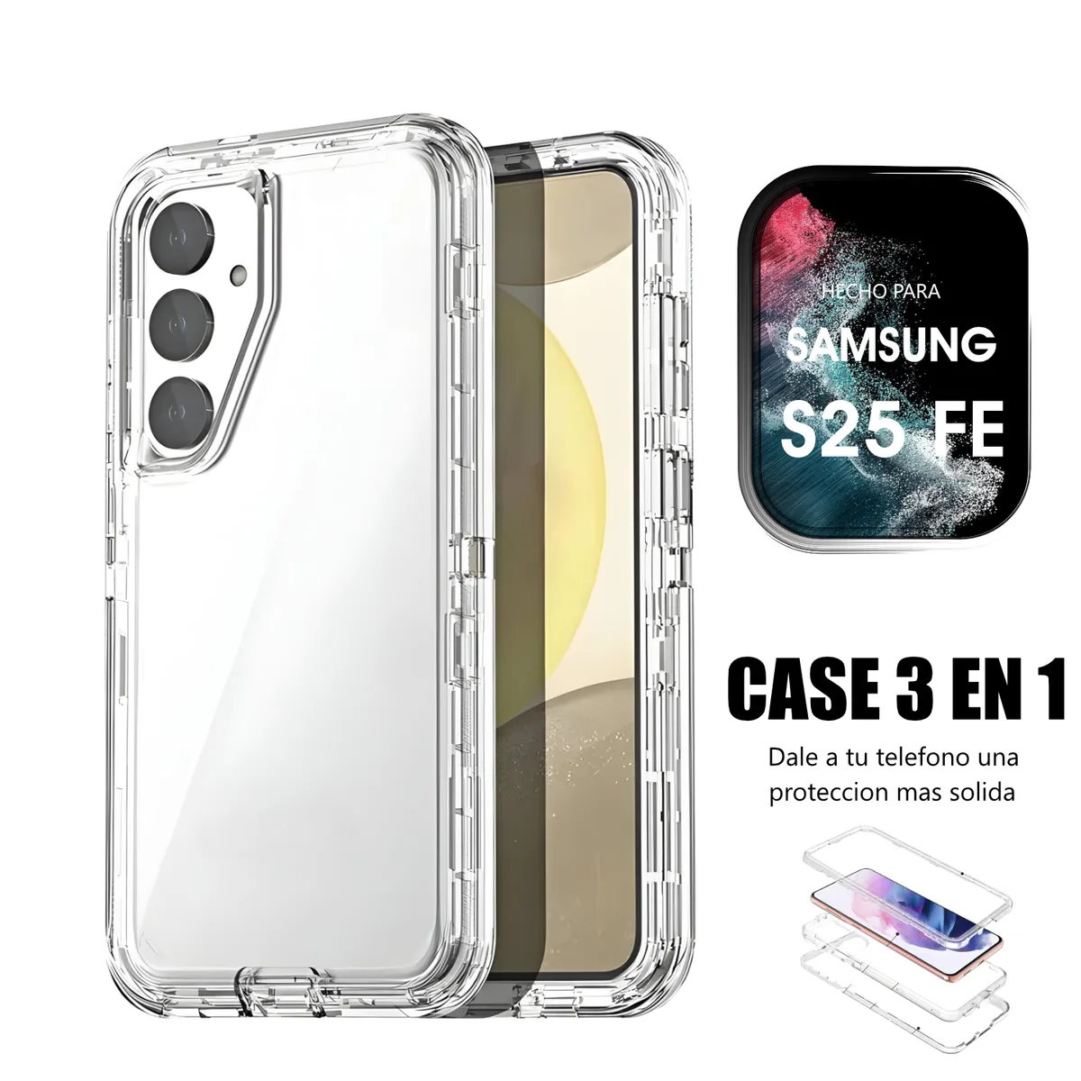 ASIA IMPORT - Case Triple es 3 en 1 Para Samsung S25 Fe