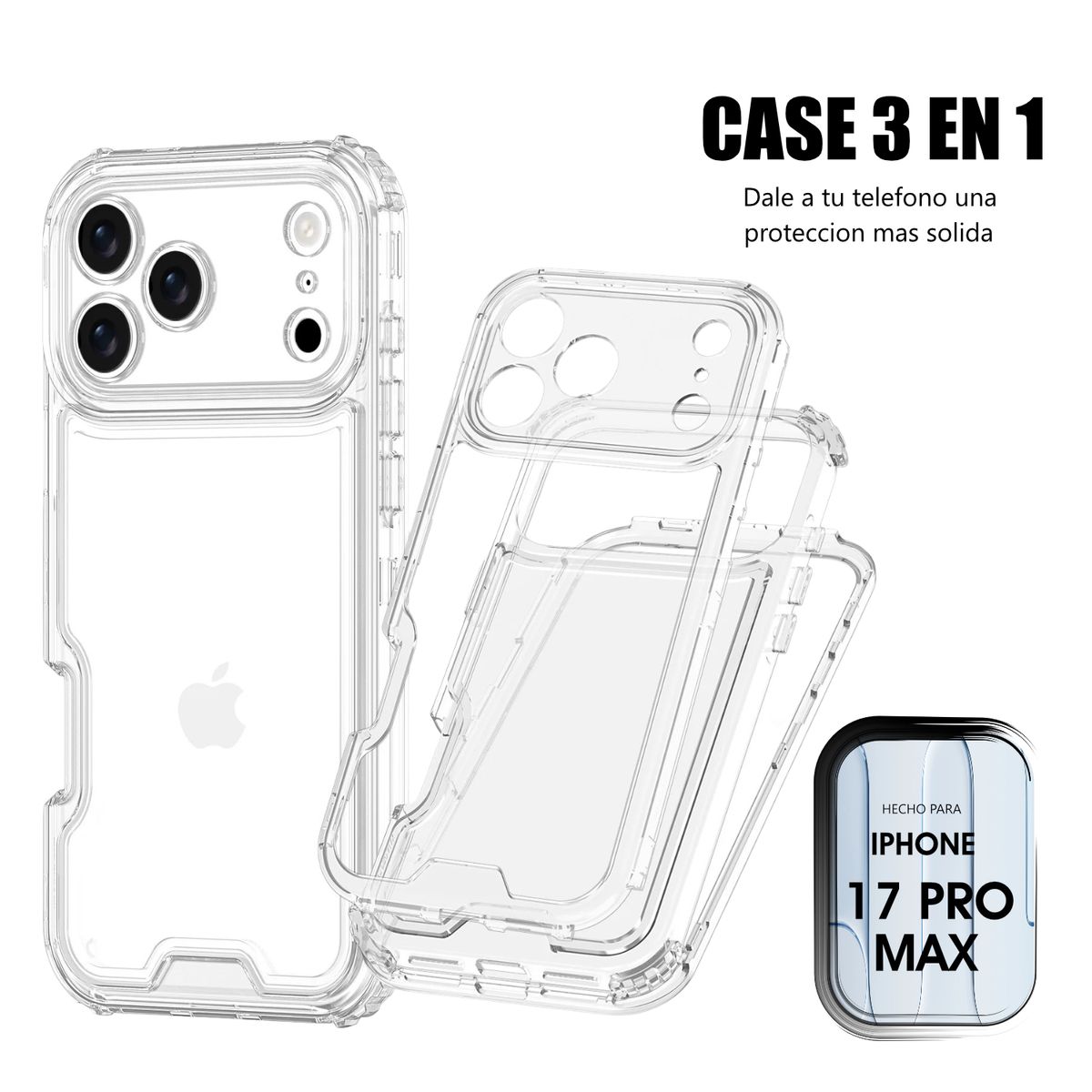 ASIA IMPORT - Case Triple es 3 en 1 Para Iphone 17 Pro Max