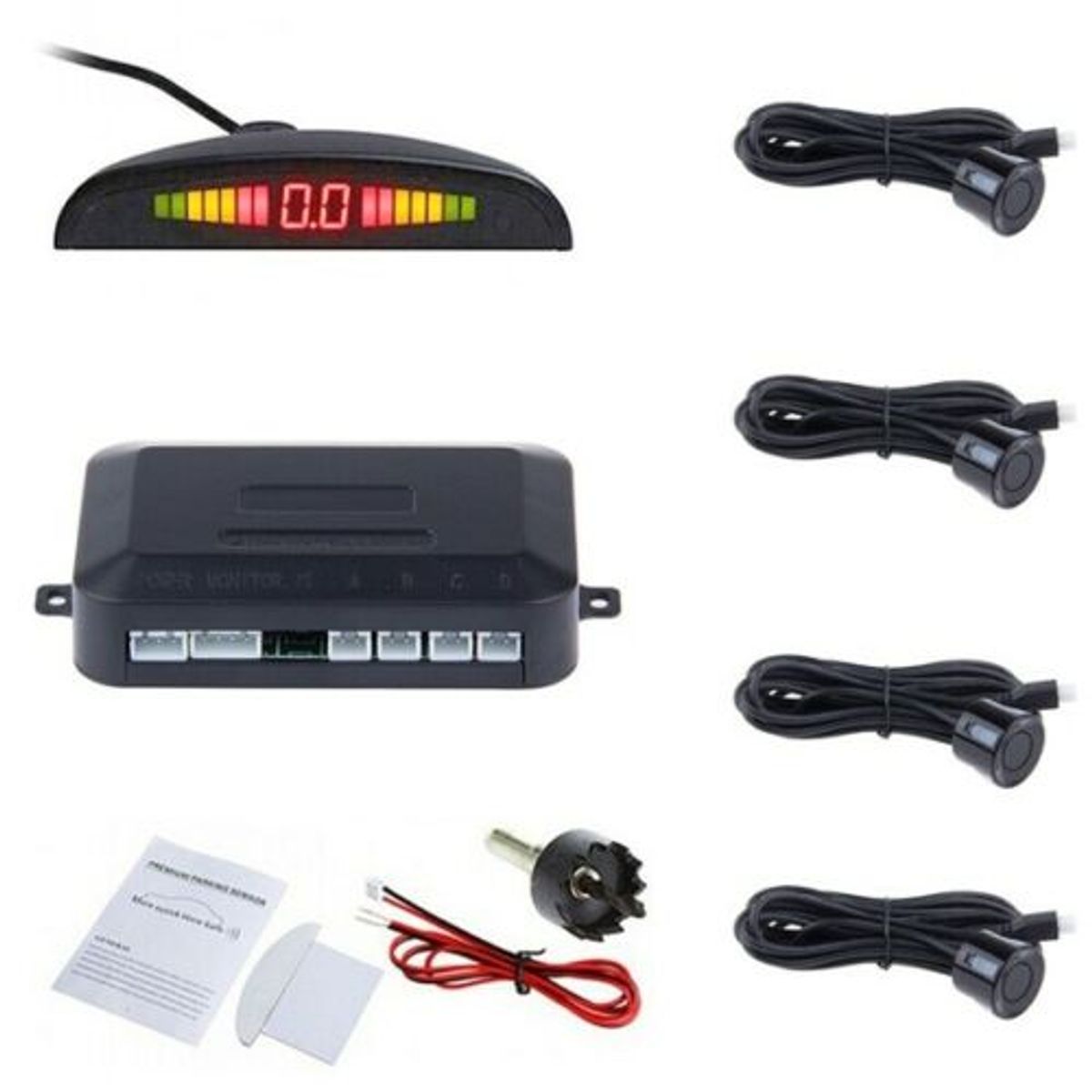 OEM - Kit Sensor de Retroceso Aparcamiento Radar Estacionamiento Todos Los Coches Sistema De Monitor