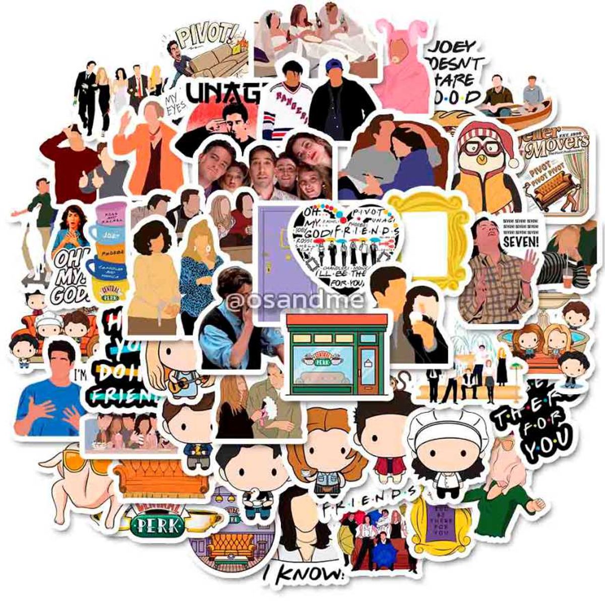 Sticker Friends pack 50 pegatinas serie resistente al agua, marca GENERICO - Foto Principal