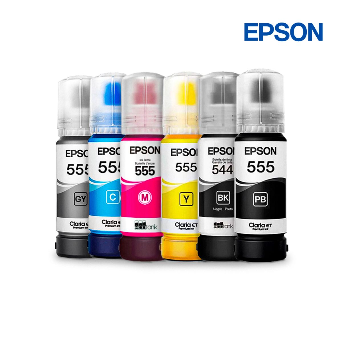 EPSON - KIT TINTA EPSON 555 Original Negro foto Gris Negro Cian Magenta Amarillo