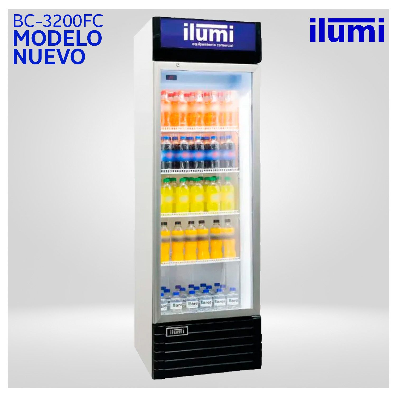 Exhibidor Ilumi BC-3200FC Vertical Con Sistema Fan Cooling 320Lt - Blanco 2