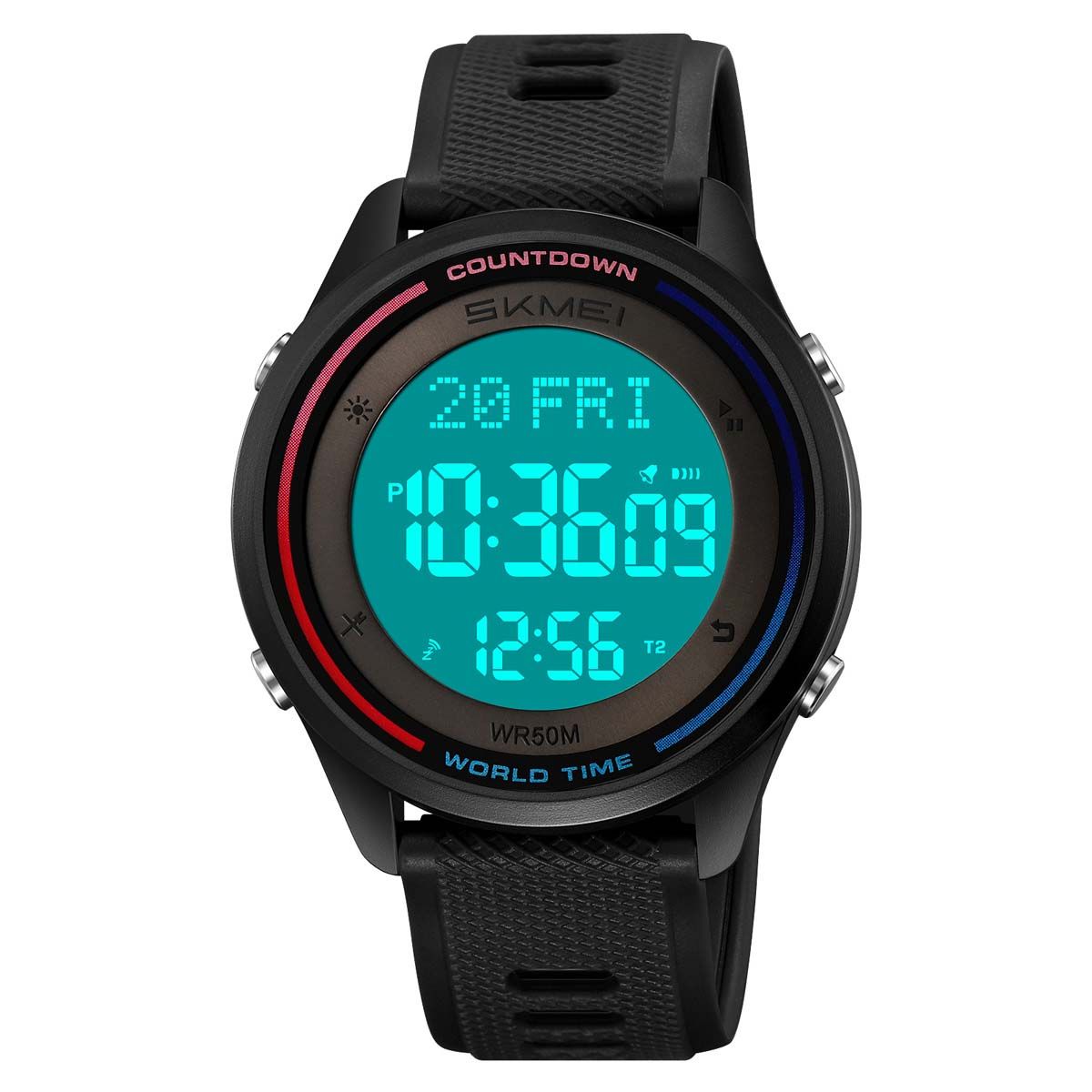 SKMEI - Reloj Skmei Geo Hombre Digital Deportivo Dual LED Cronometro 2348