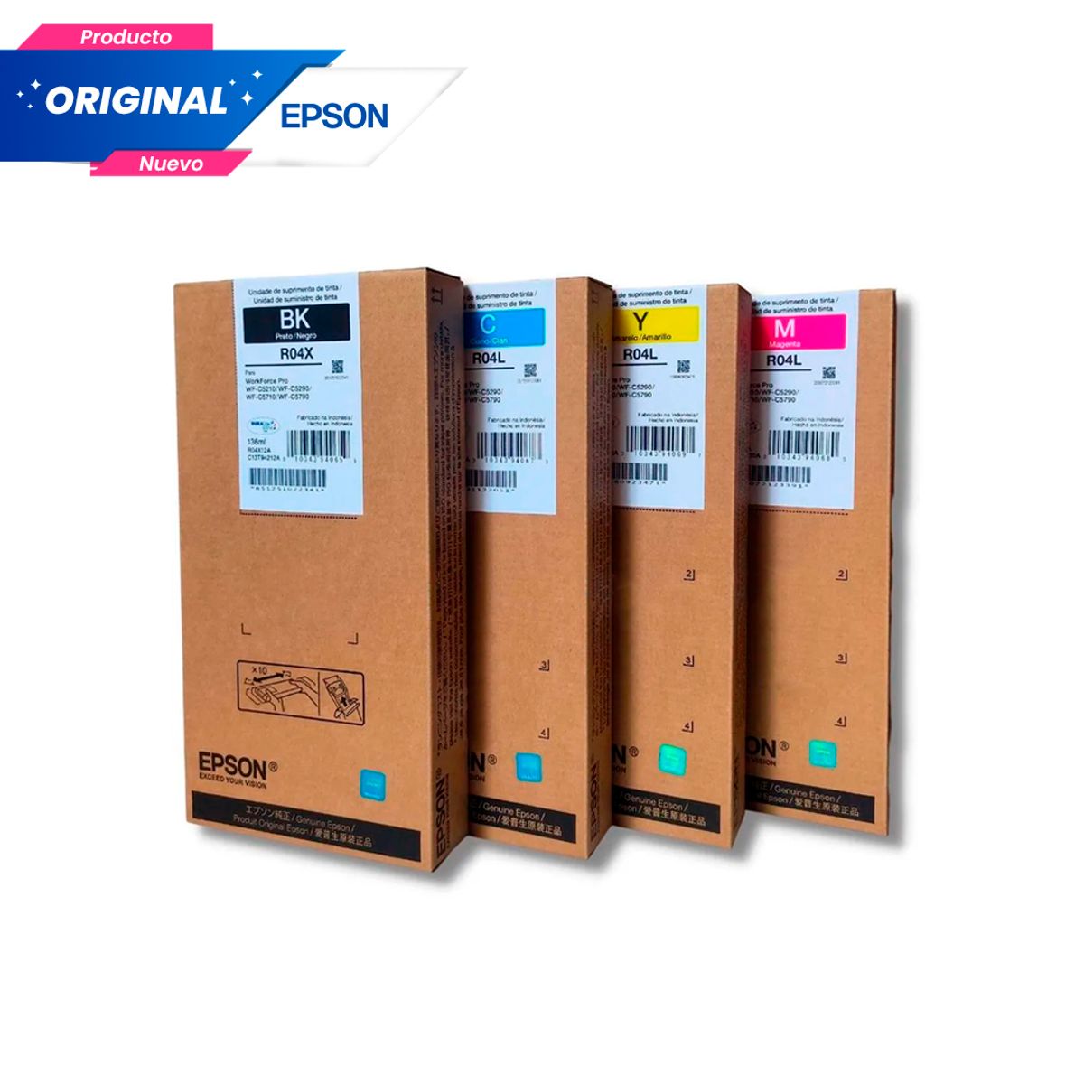 EPSON - Kit Tinta Epson T941 T942 R04X - R04L Original Negro Cian Magenta Amarillo