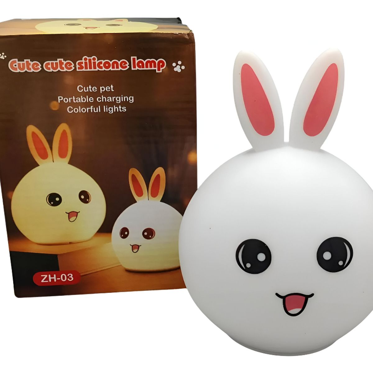 GENERICO - Lámpara de Conejito de Silicona Inalámbrica LED Nocturna