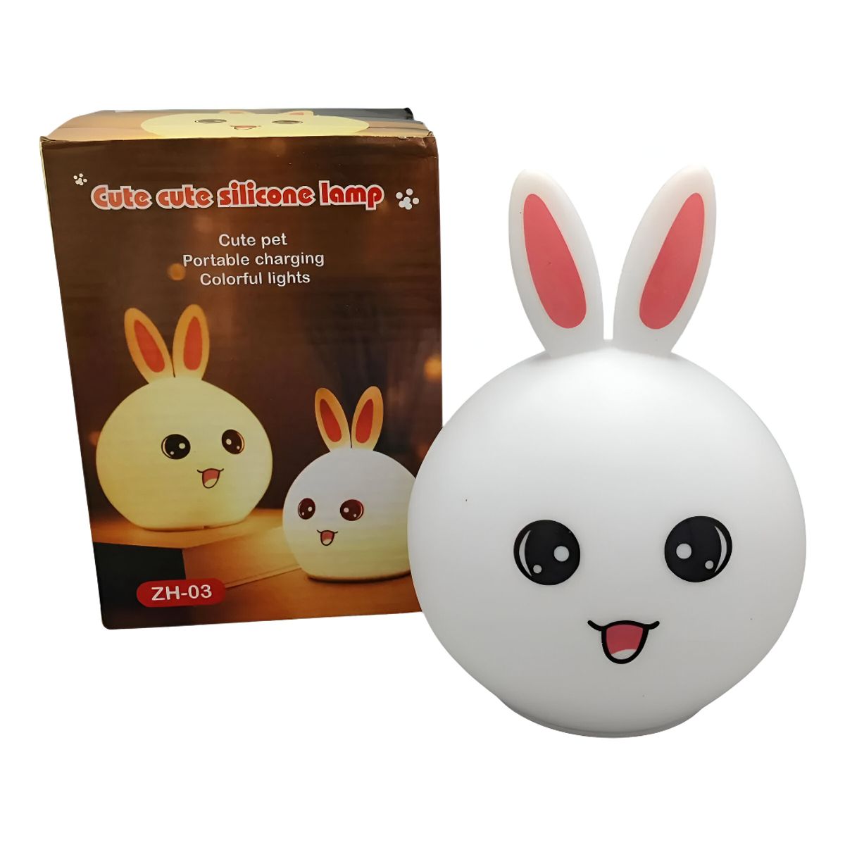 GENERICO - Lámpara de Conejito de Silicona Inalámbrica LED Nocturna