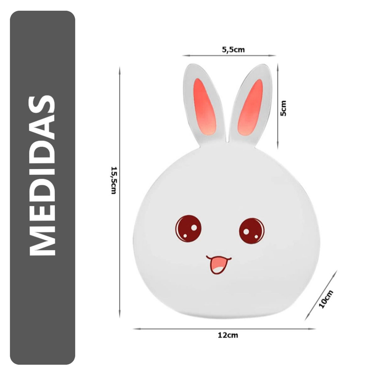 GENERICO - Lámpara de Conejito de Silicona Inalámbrica LED Nocturna