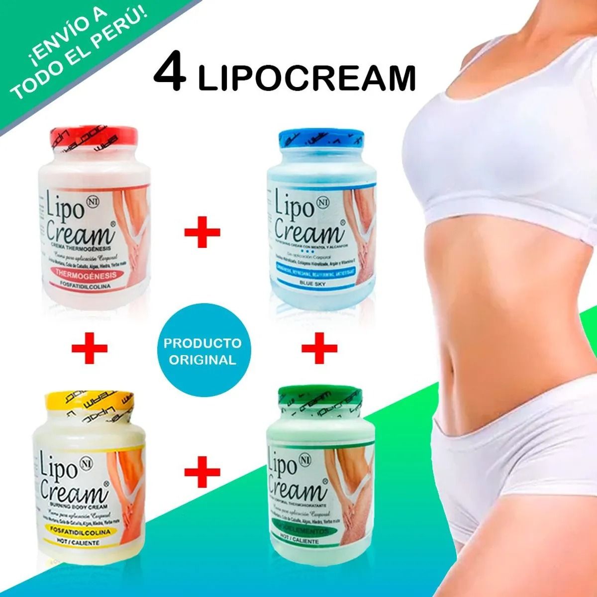 GENERICO - Crema Lipocream Pack x 4 Cremas